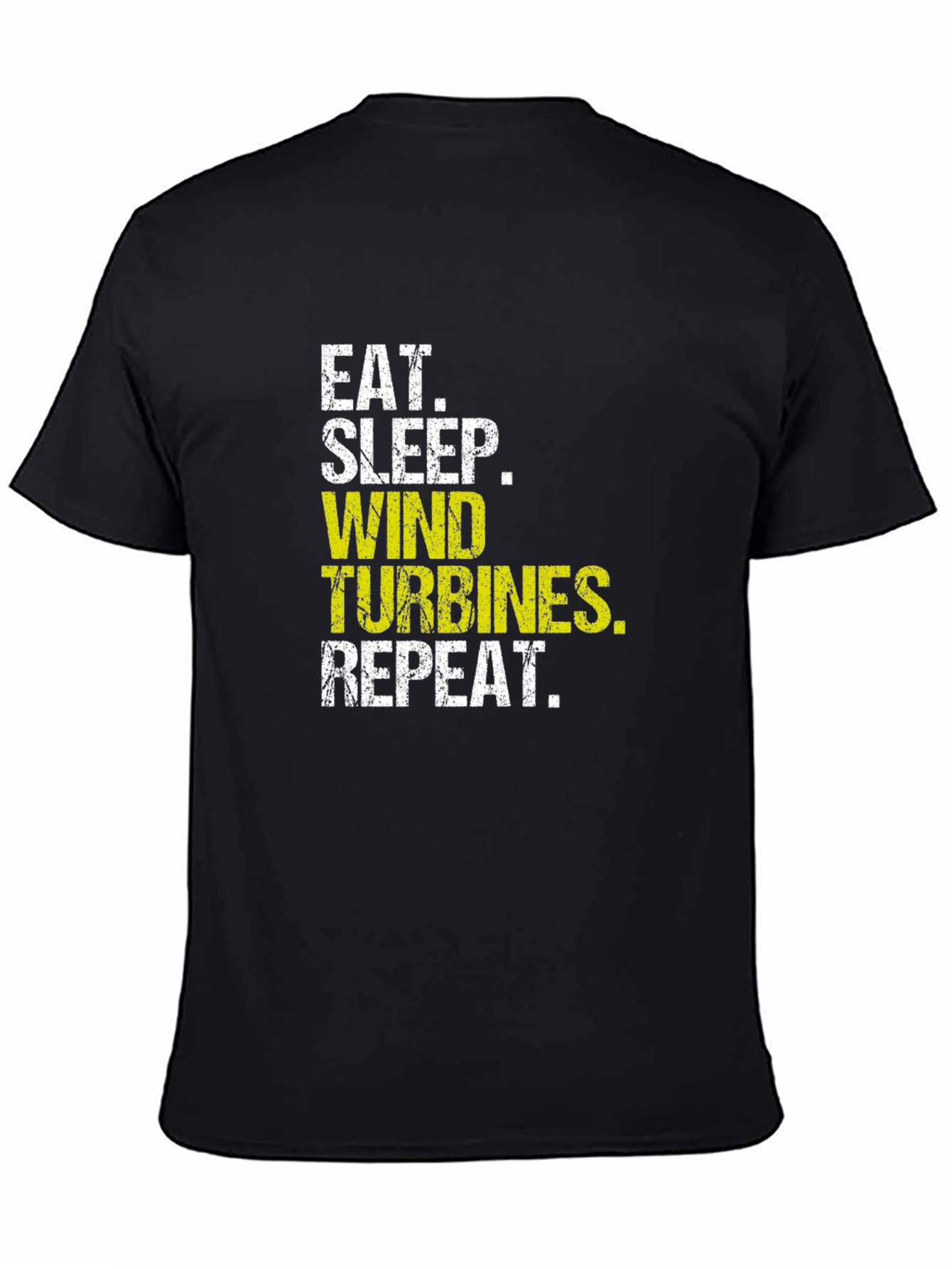 Eat Sleep Wind Turbines Repeat Black T-Shirt