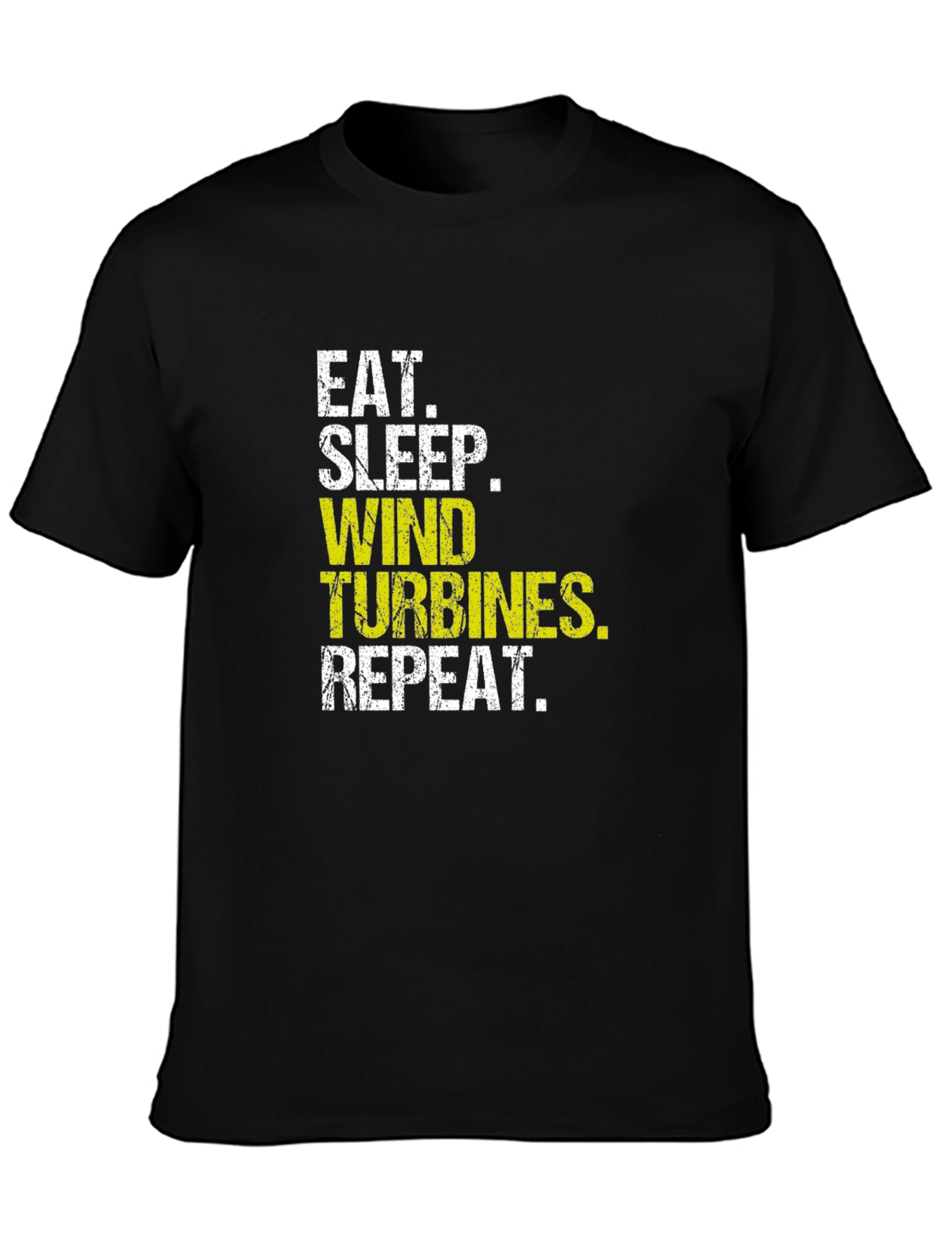 Eat Sleep Wind Turbines Repeat Black T-Shirt