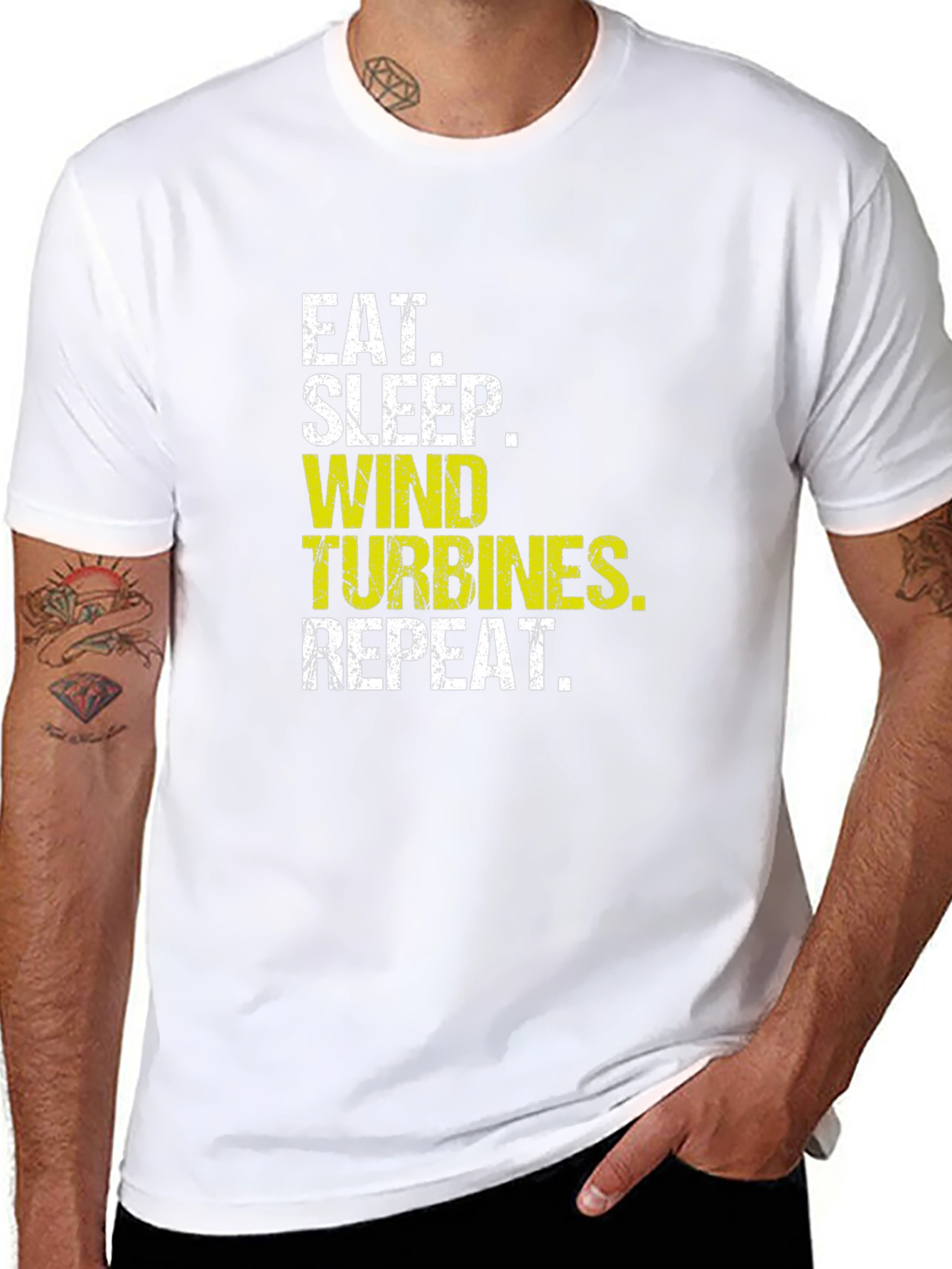 Eat Sleep Wind Turbines Repeat Black T-Shirt