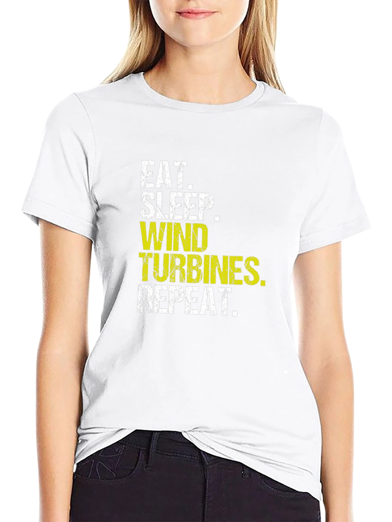 Eat Sleep Wind Turbines Repeat Black T-Shirt