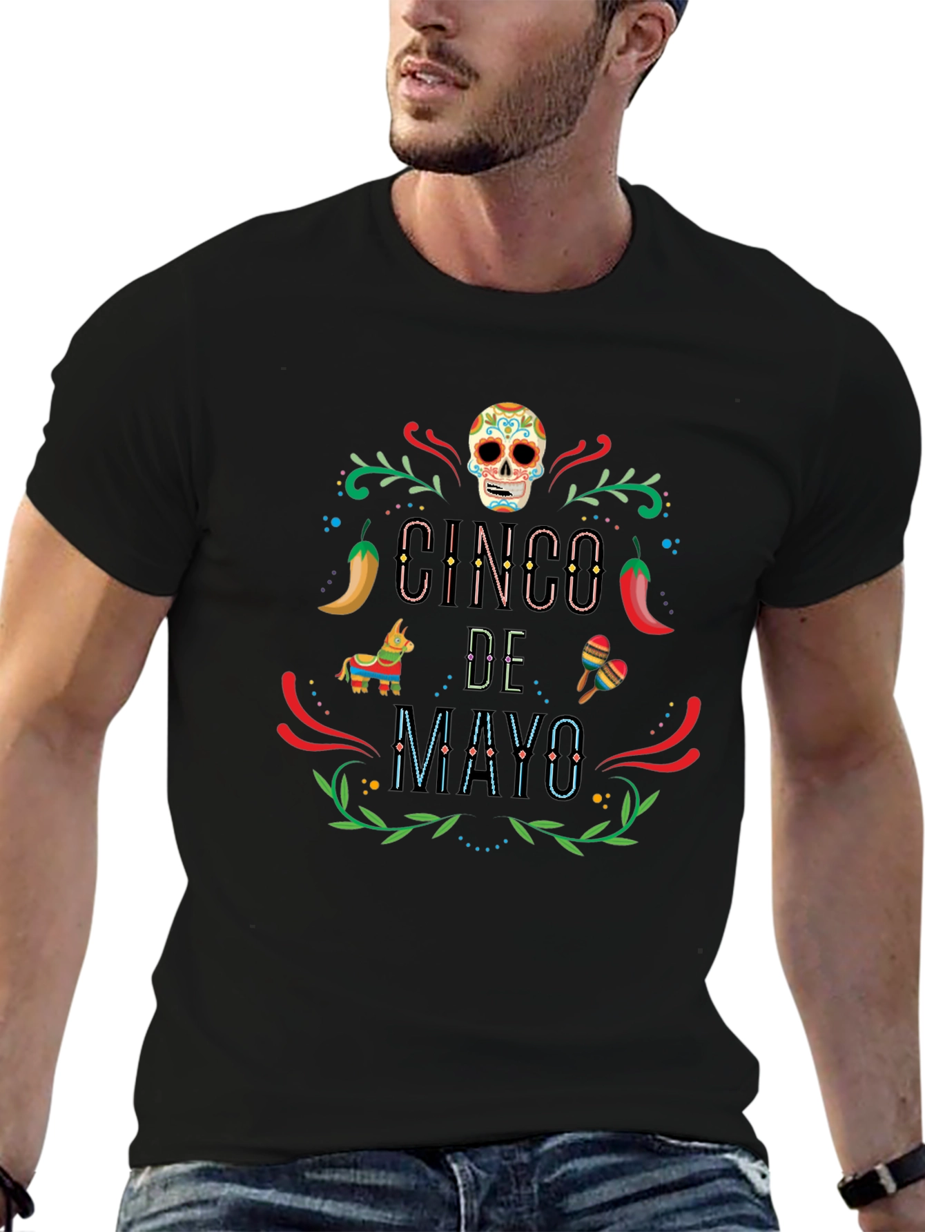 Cinco de Mayo Graphic T-Shirt - Black Tee