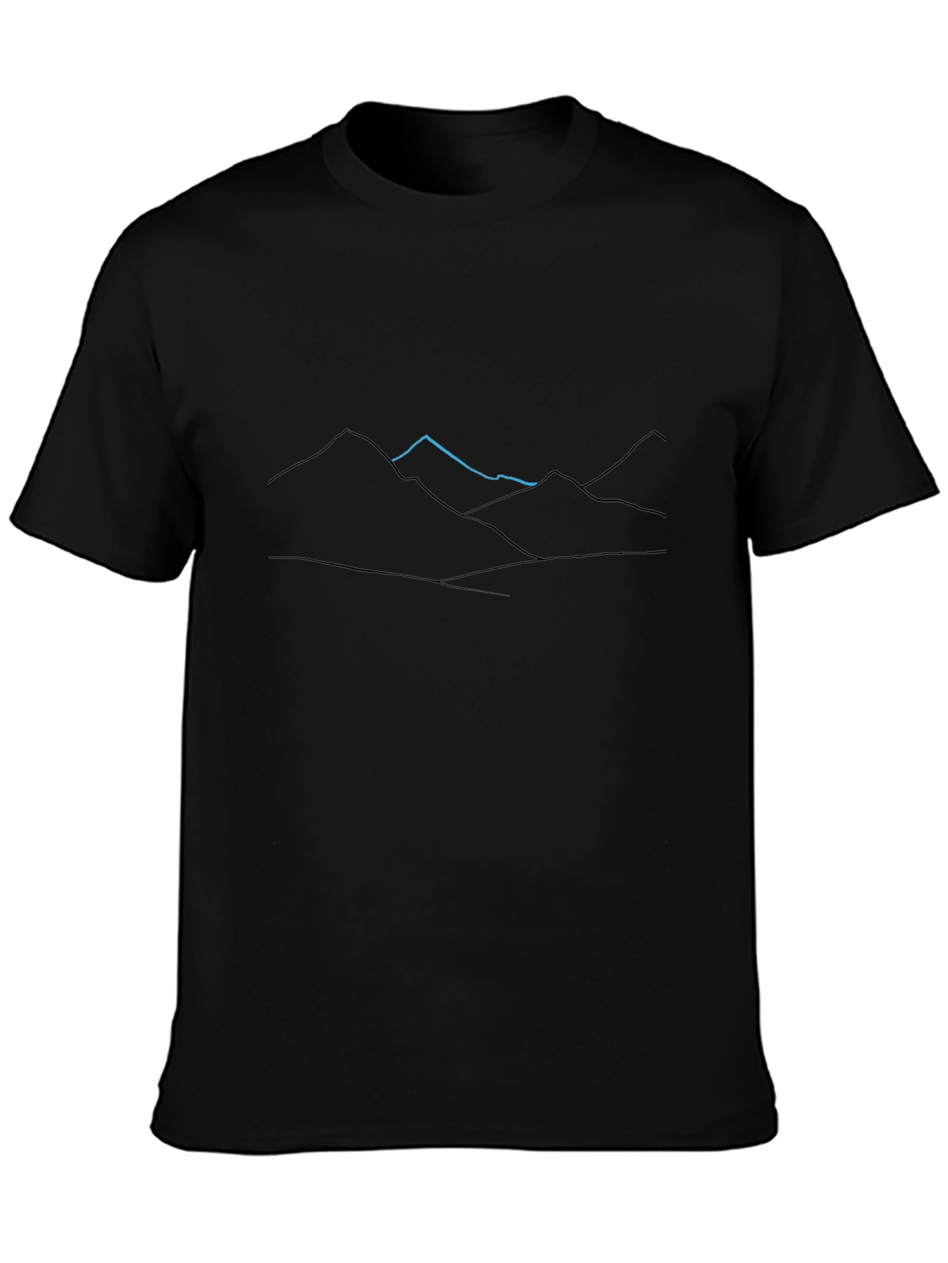 Mountain Graphic Tee - Minimalist Design Black