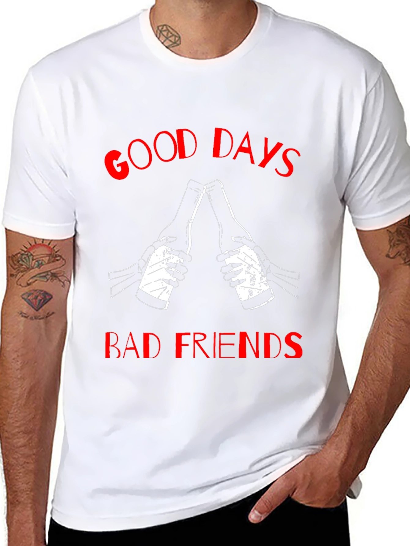 Good Days Bad Friends Graphic Tee - Black T-Shirt