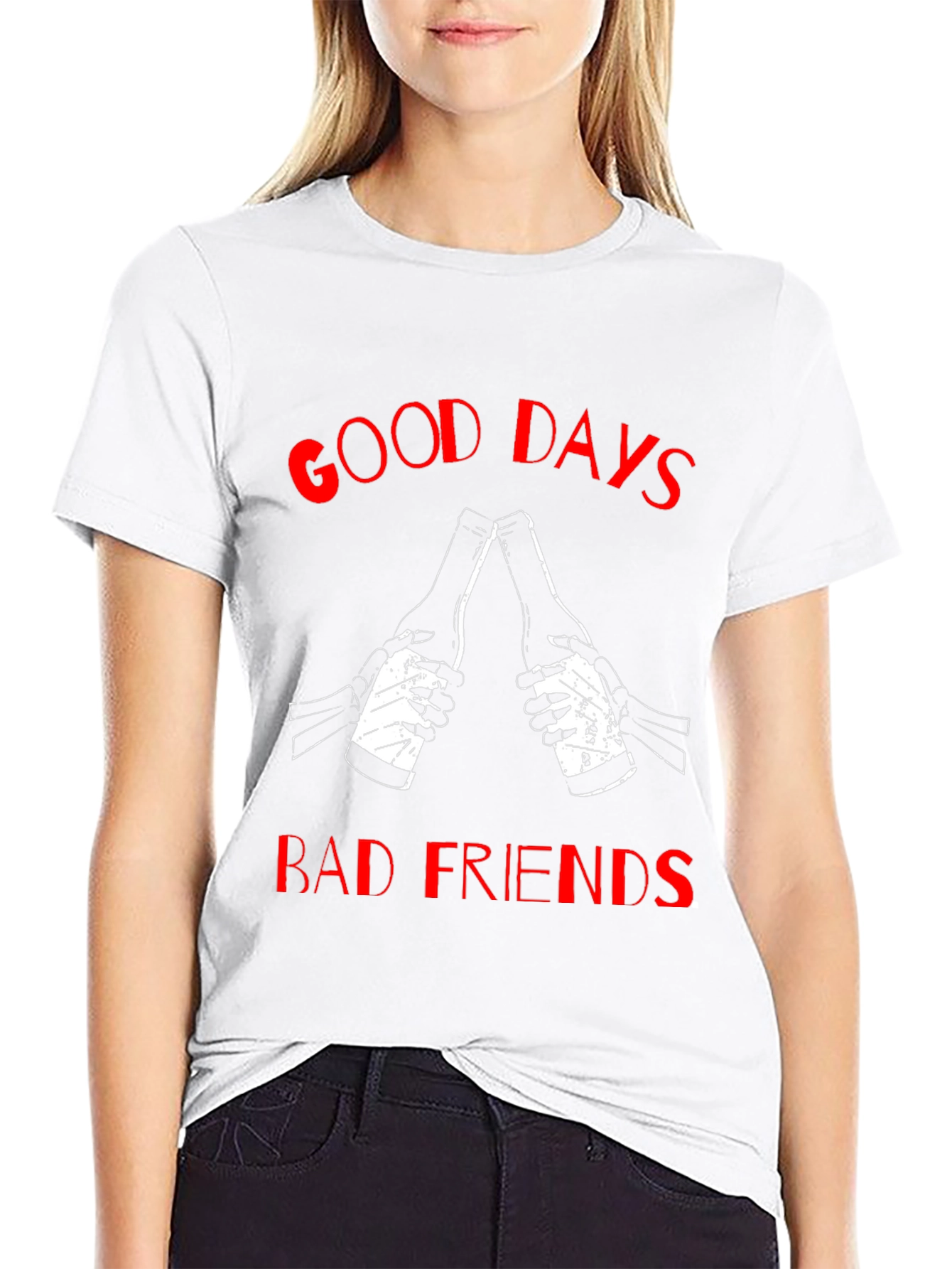Good Days Bad Friends Graphic Tee - Black T-Shirt
