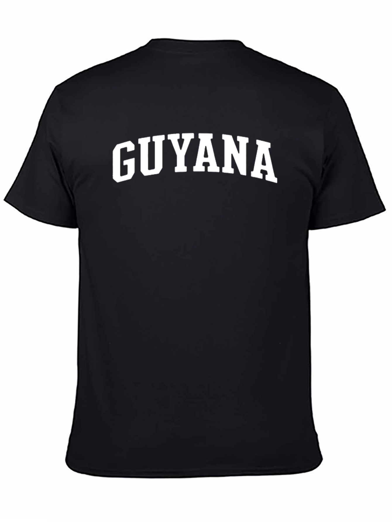 Guyana T-Shirt: Bold White Print on Black