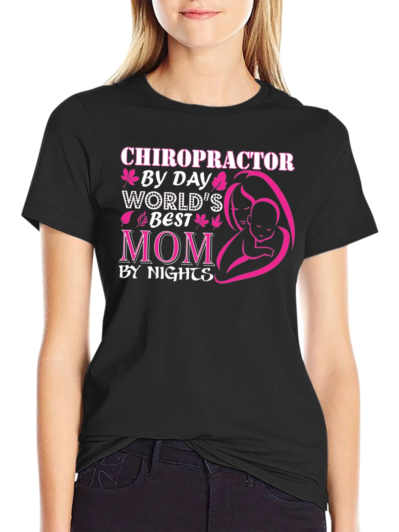 Chiropractor Mom Black T-Shirt