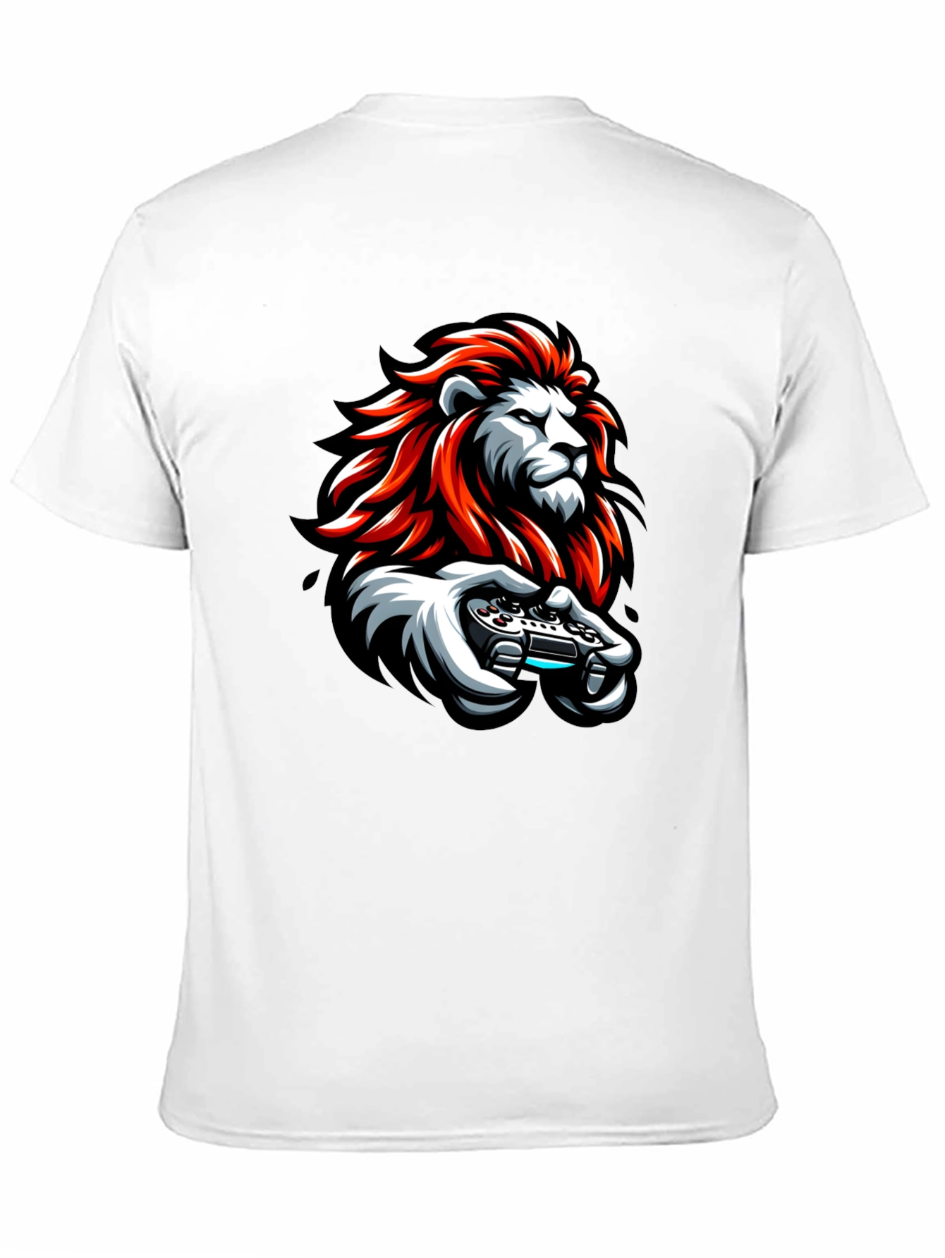 Lion Gamer Black T-Shirt - Cool Graphic Tee