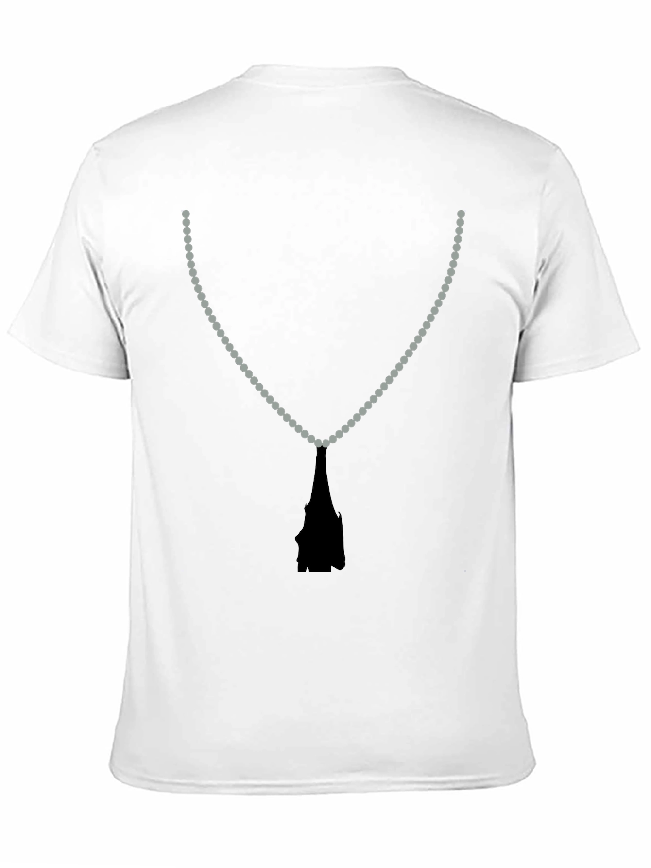 Beaded Necklace Print Black T-Shirt