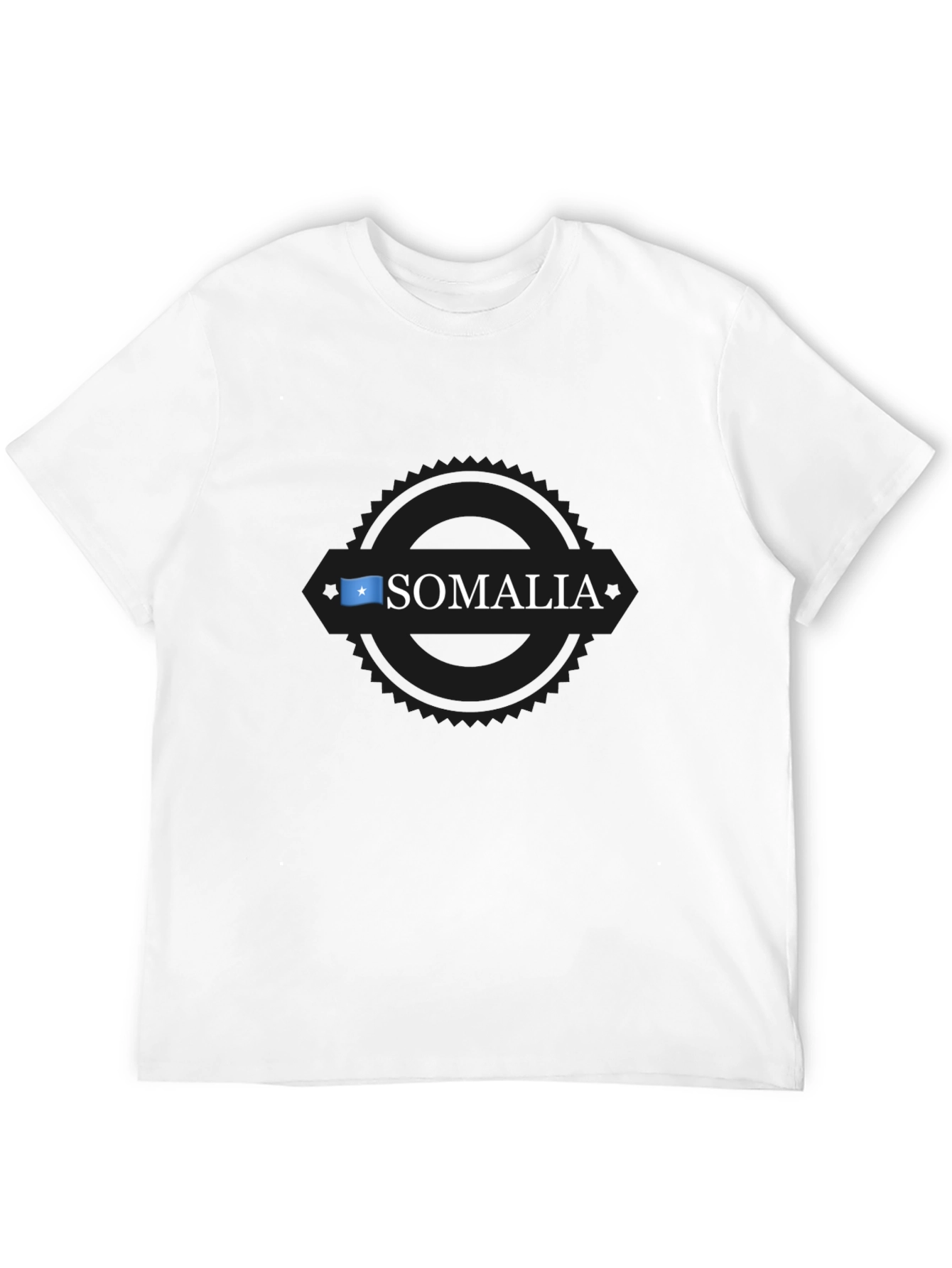 Somalia Flag Graphic Print Black T-Shirt