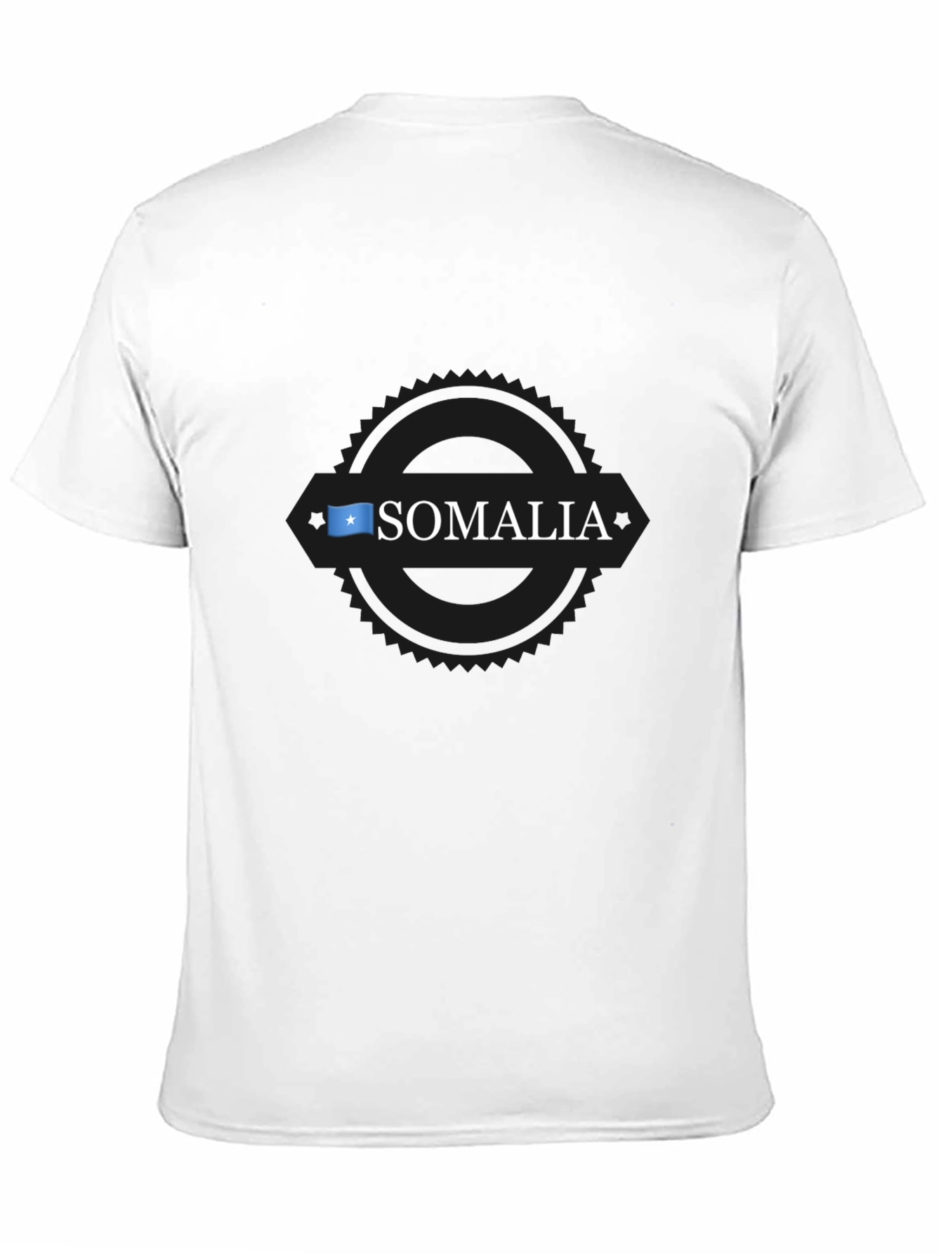 Somalia Flag Graphic Print Black T-Shirt