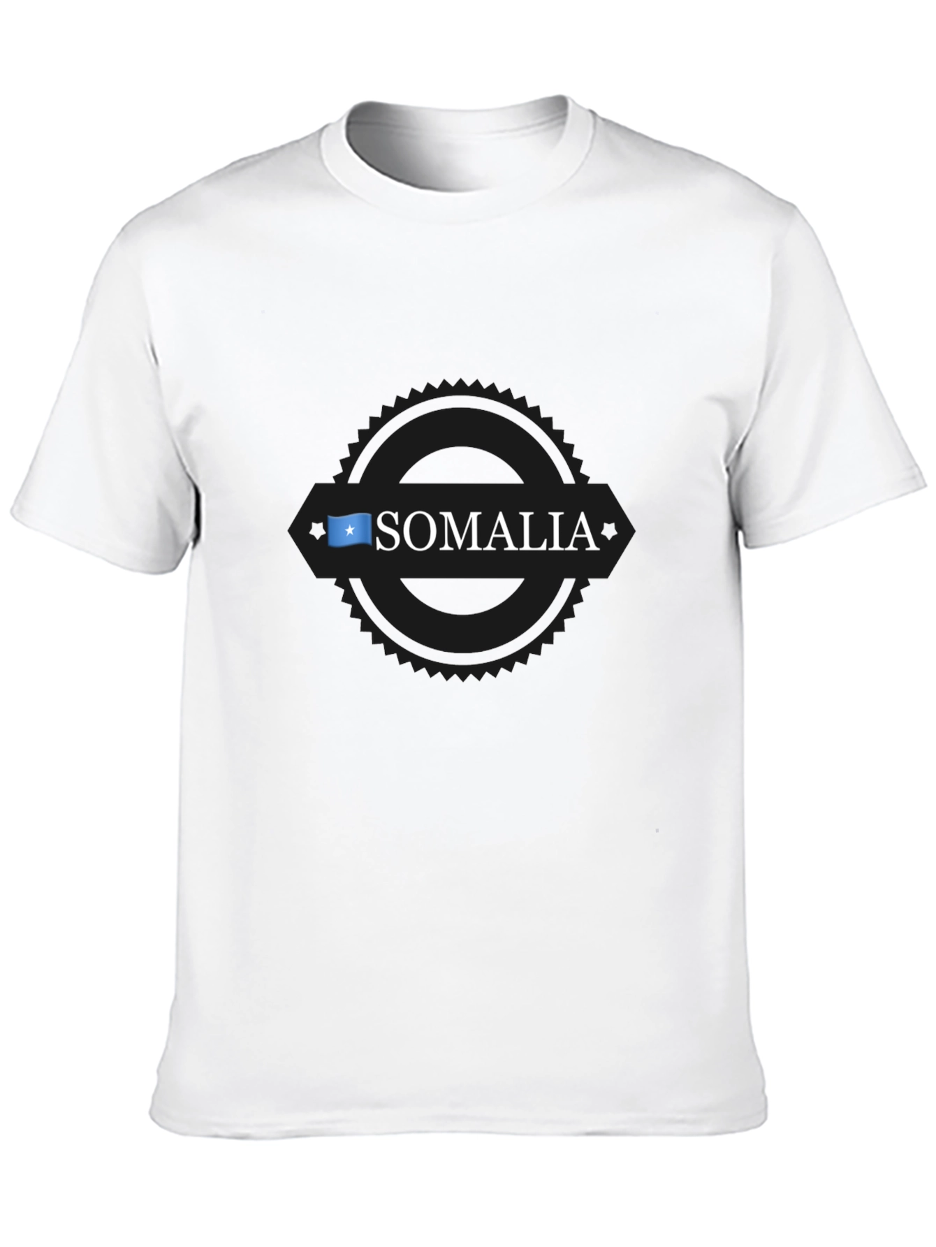 Somalia Flag Graphic Print Black T-Shirt
