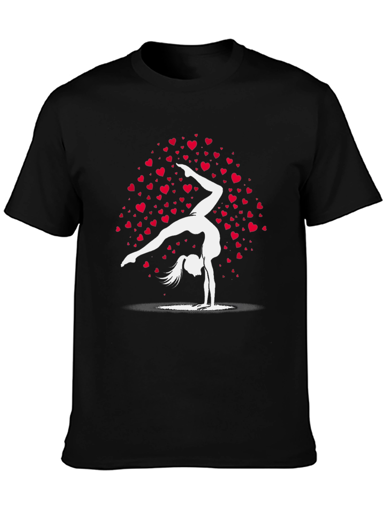 Gymnast Heart Tee - Black Cotton Blend Shirt