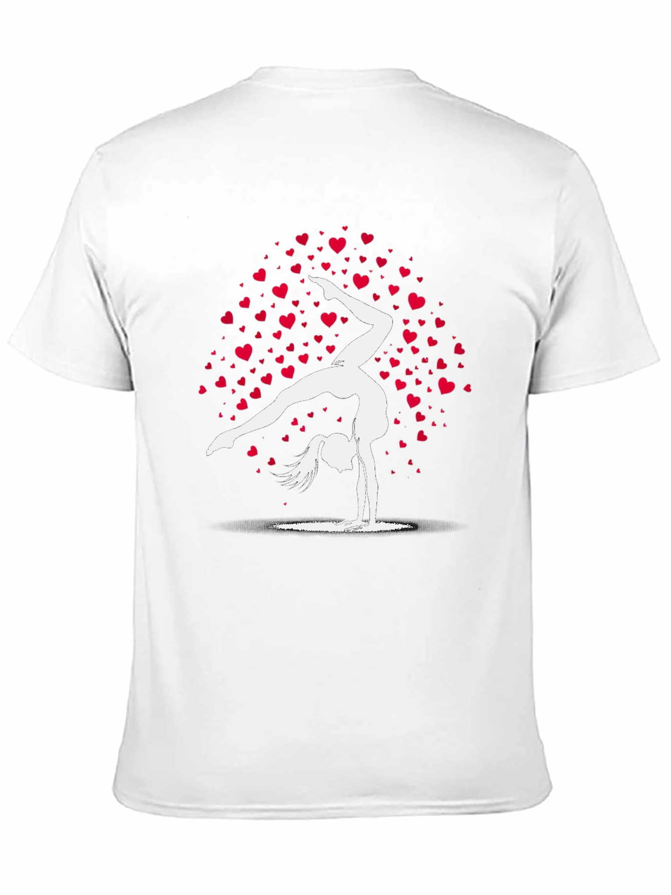 Gymnast Heart Tee - Black Cotton Blend Shirt
