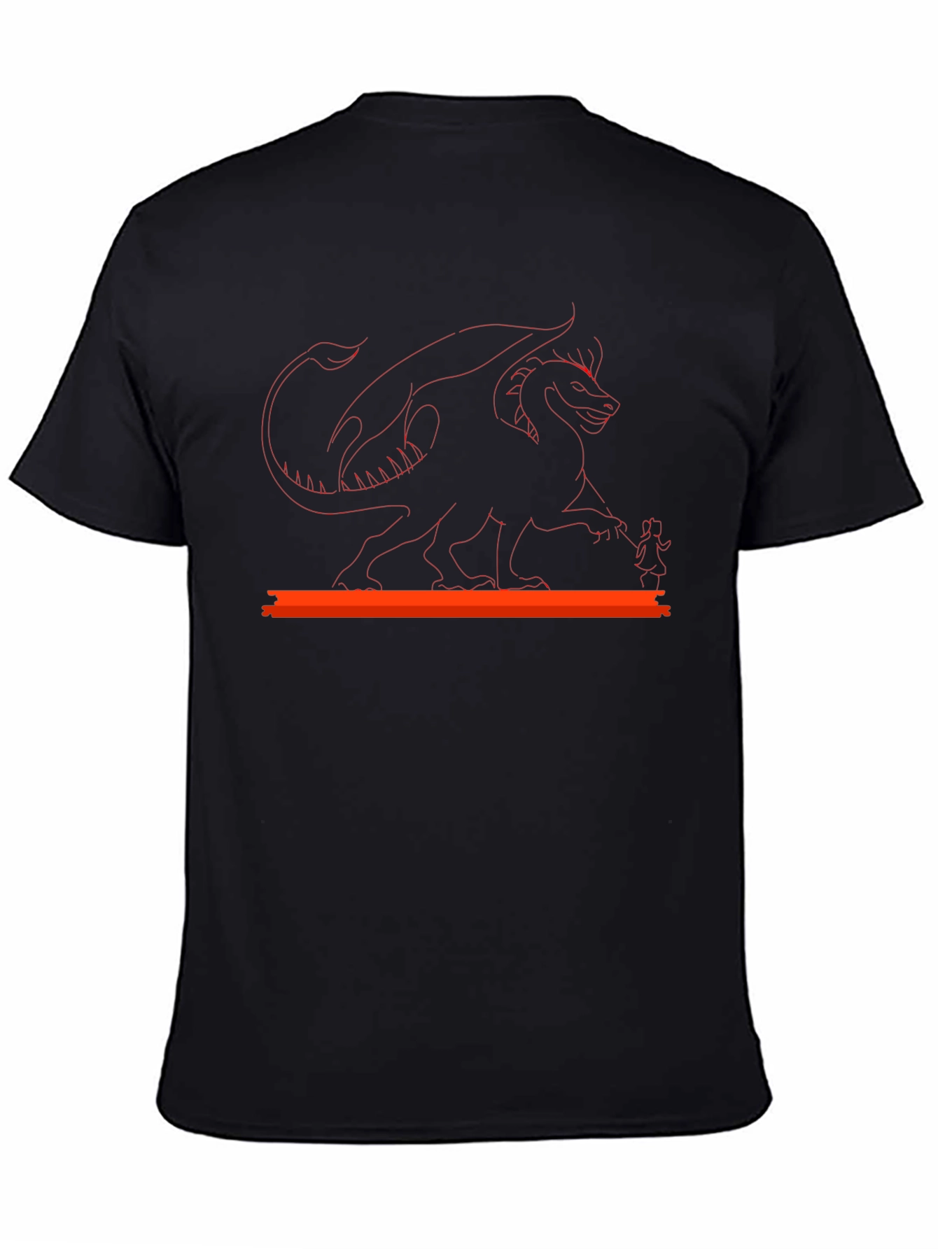 Dragon & Girl Graphic Black T-Shirt