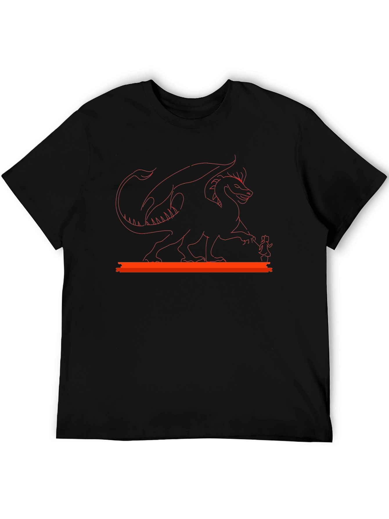 Dragon & Girl Graphic Black T-Shirt