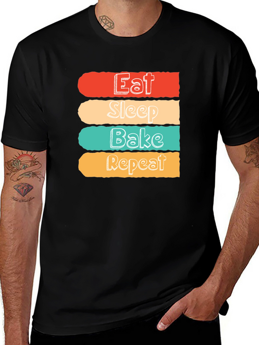 Eat Sleep Bake Repeat Graphic T-Shirt