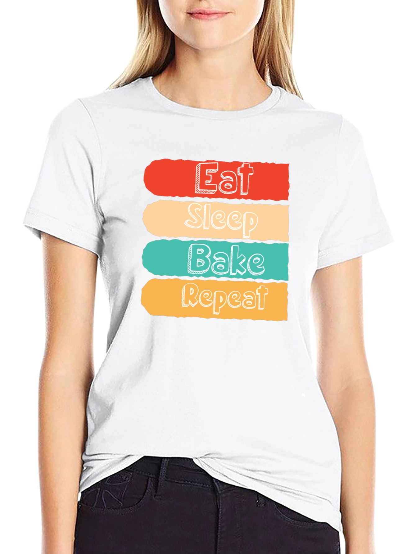 Eat Sleep Bake Repeat Graphic T-Shirt