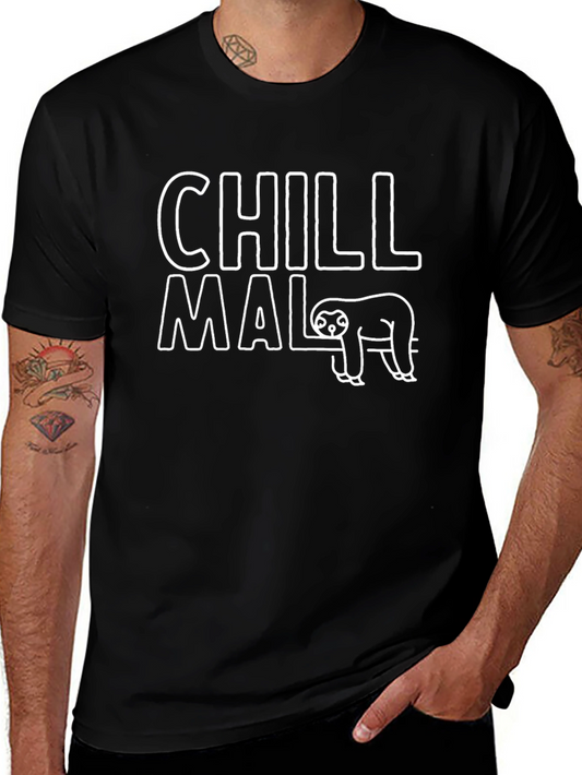Chill Mal T-Shirt - Sloth Graphic Tee - Relaxed Fit