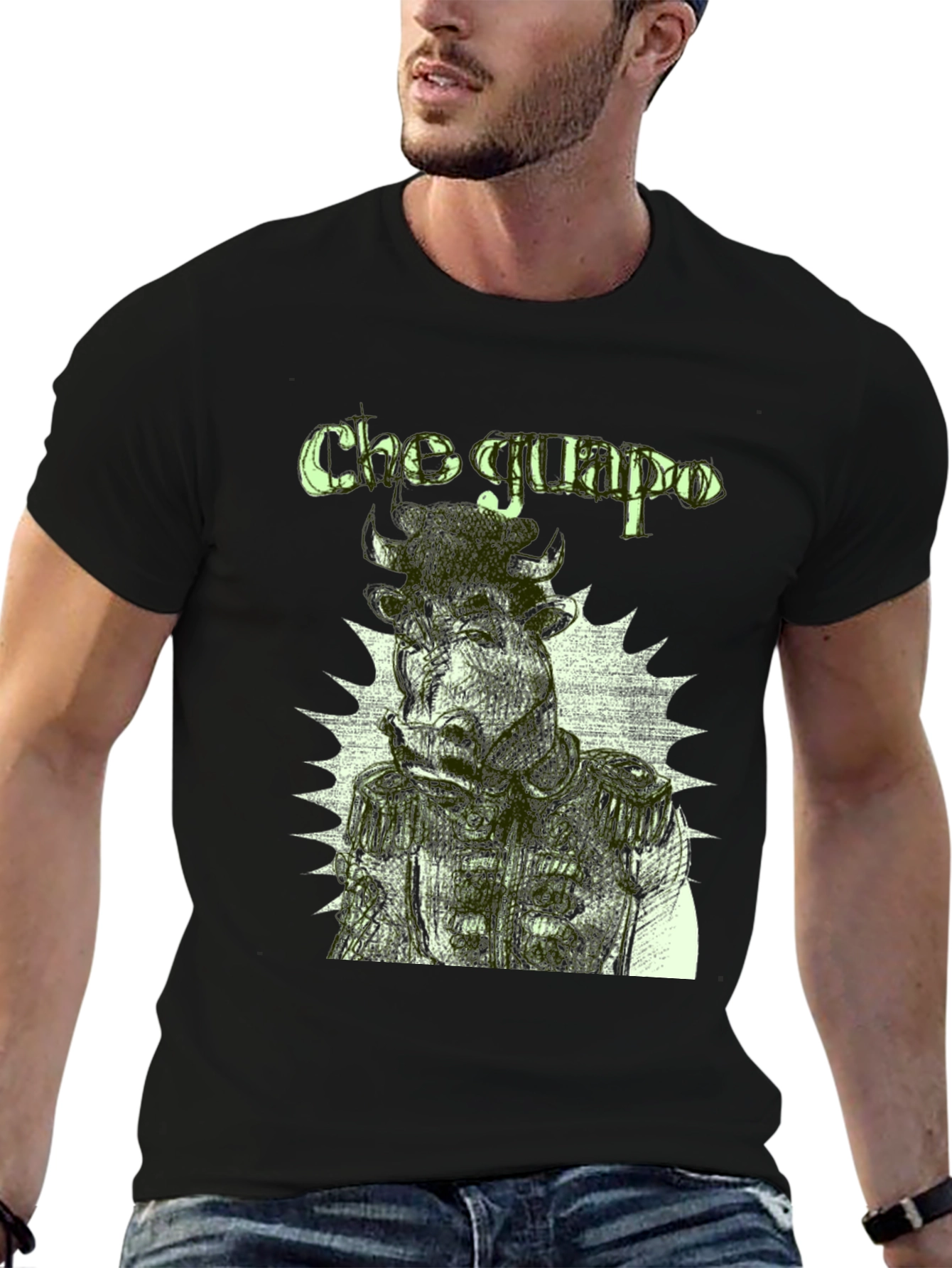Cho Guapo Graphic Tee - Black Cotton T-Shirt
