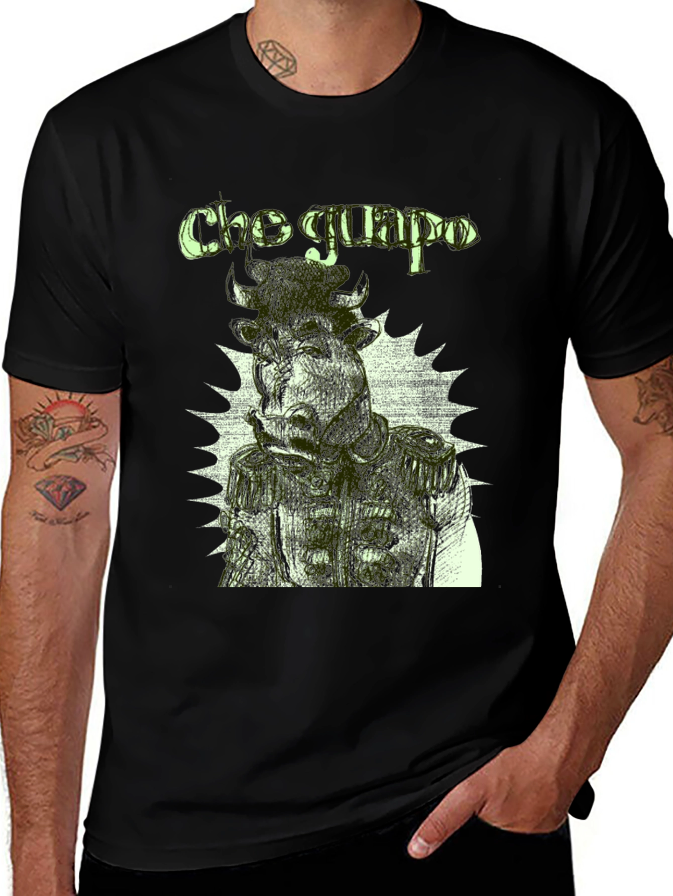 Cho Guapo Graphic Tee - Black Cotton T-Shirt