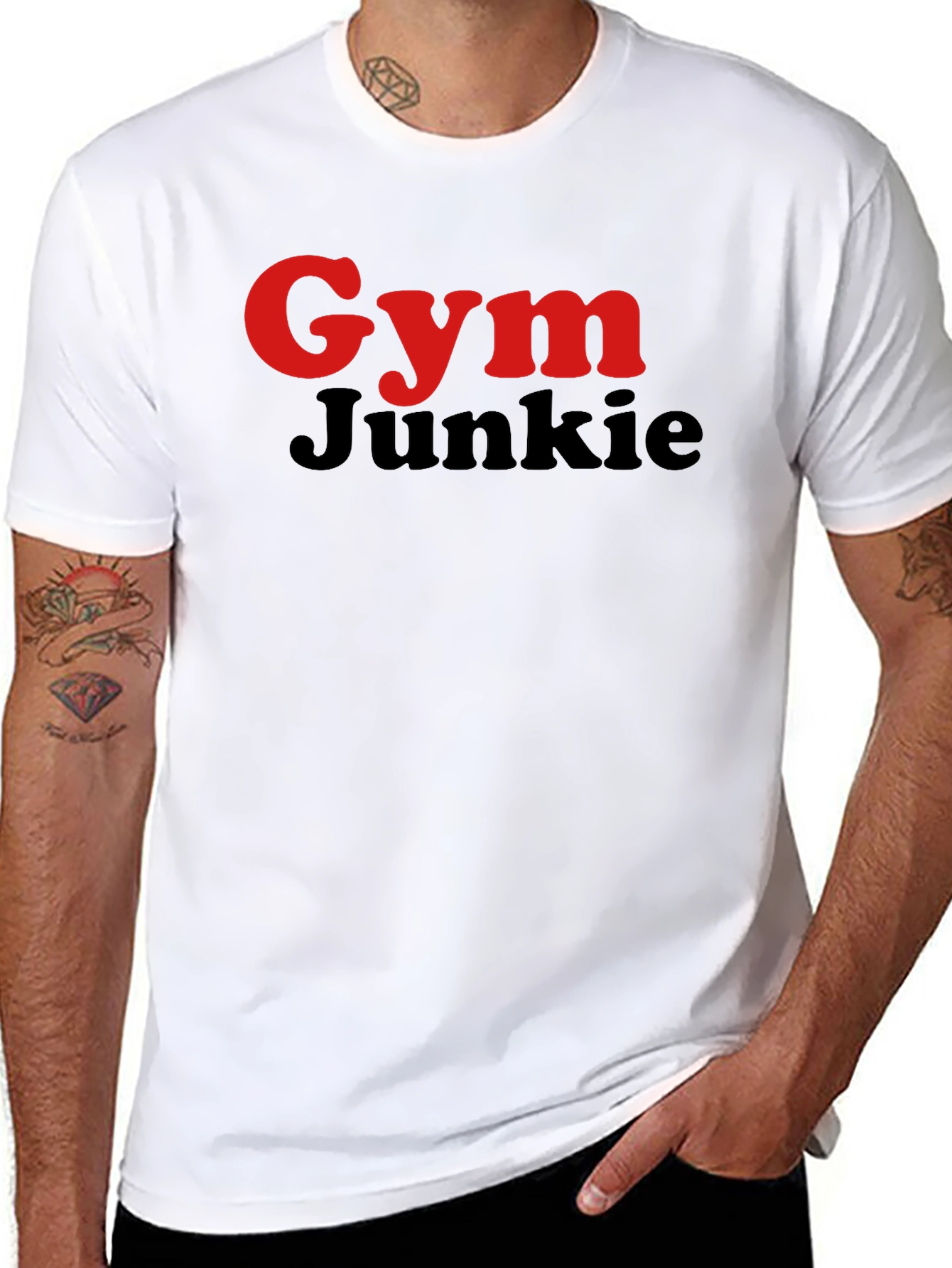 Gym Junkie T-Shirt - Red & Black
