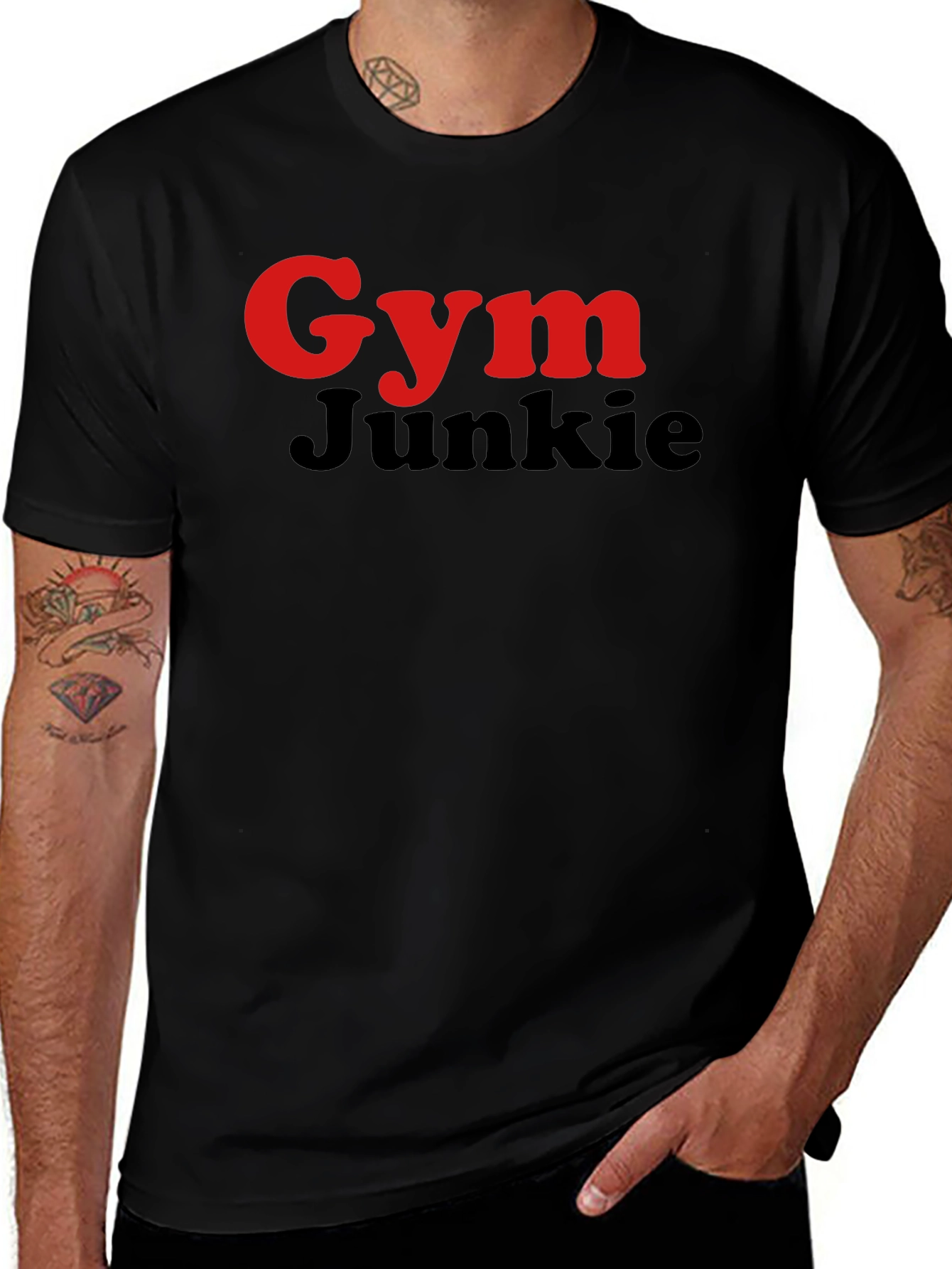 Gym Junkie T-Shirt - Red & Black