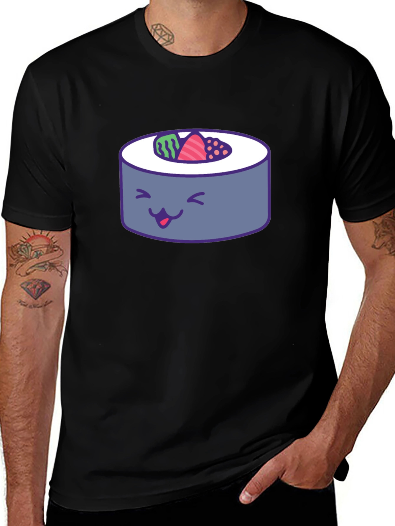 Sushi Roll Graphic Tee - Fun Foodie T-Shirt