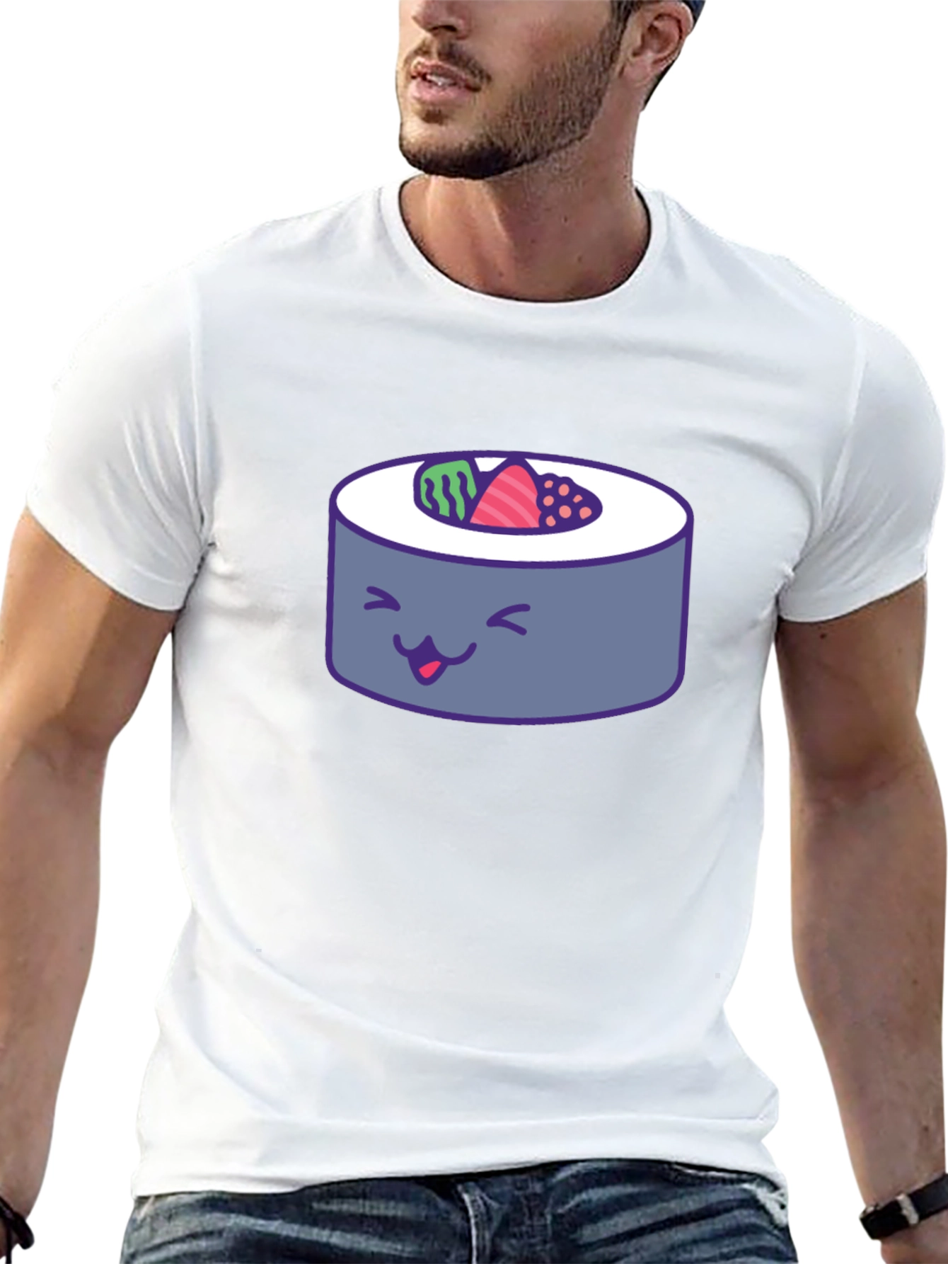 Sushi Roll Graphic Tee - Fun Foodie T-Shirt