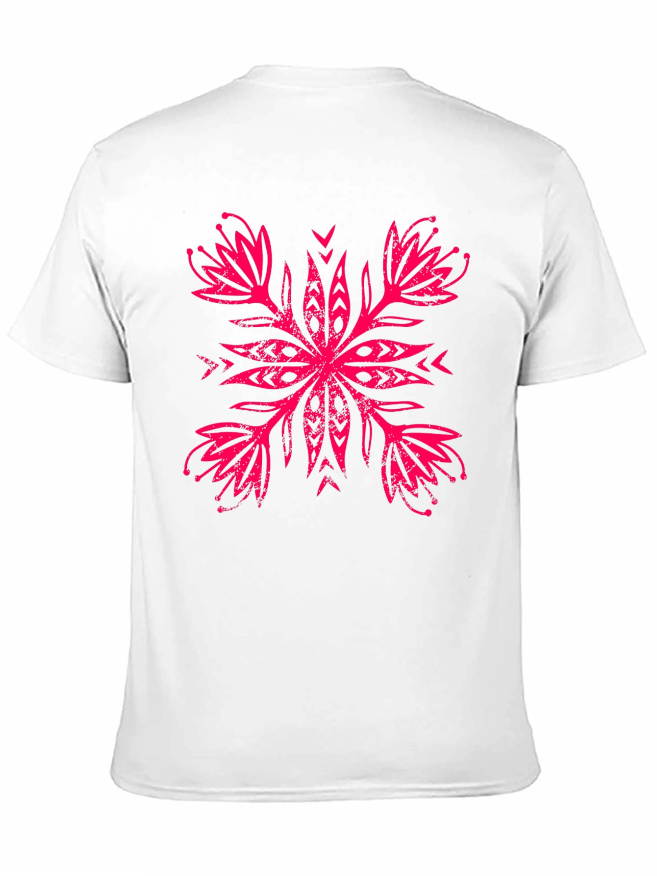 Black T-Shirt with Floral Motif
