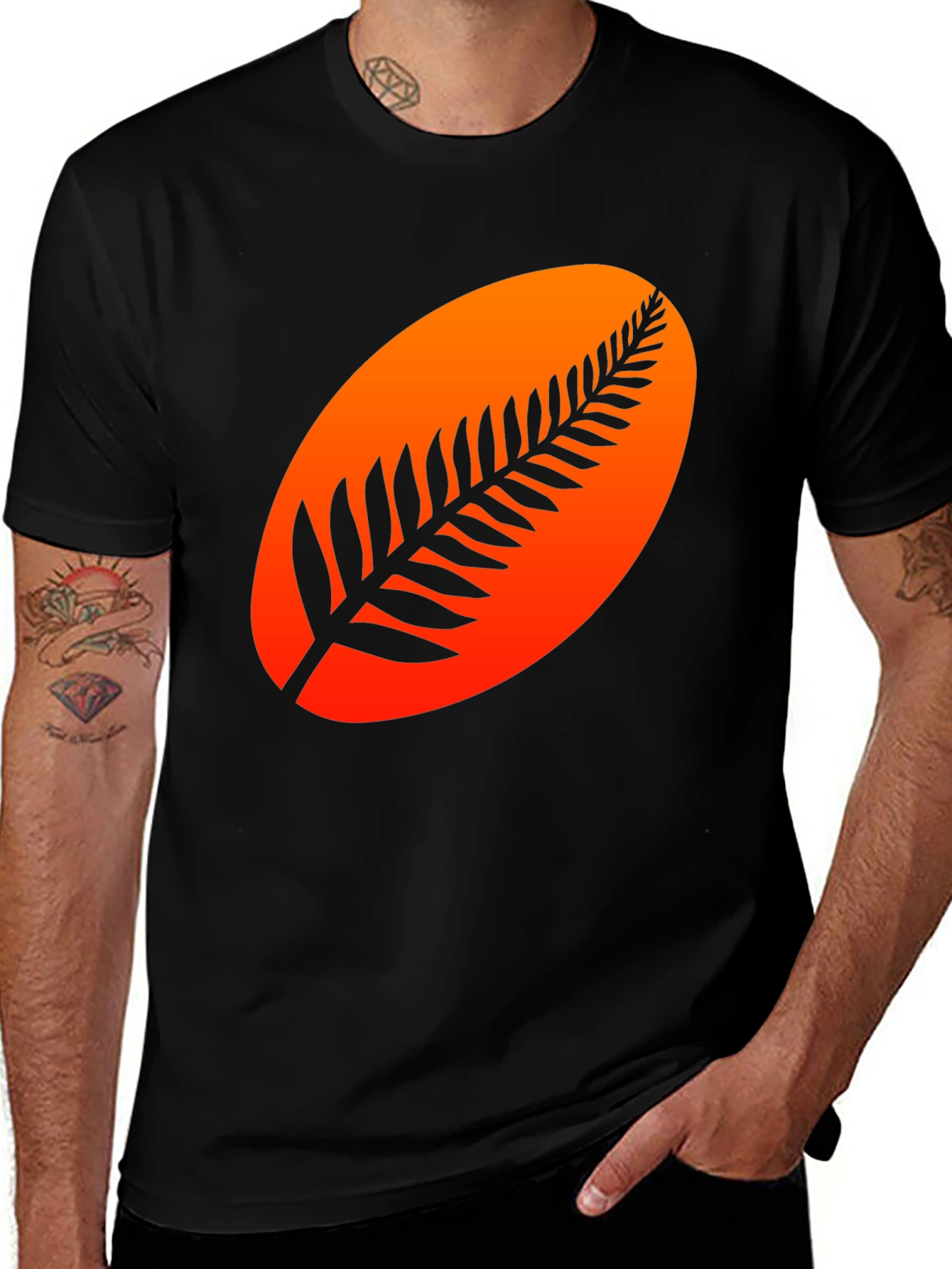 Stylish Black T-Shirt with Graphic Design