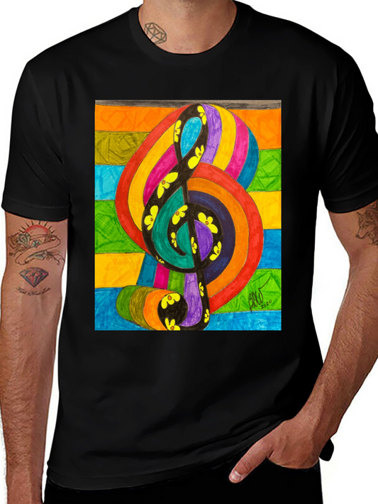 Colorful Music Note Graphic Tee