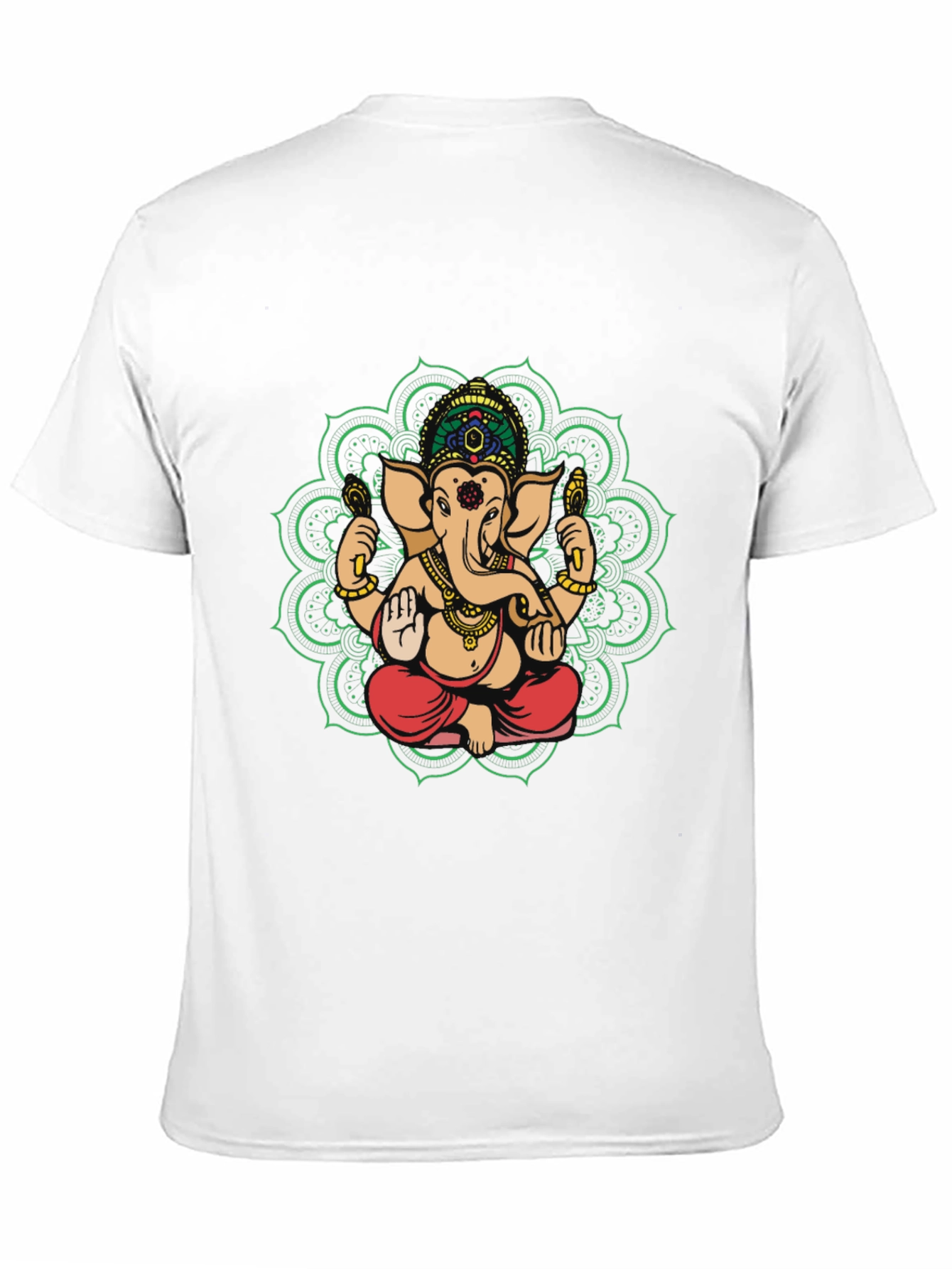 Ganesh Mandala Graphic Tee - Black Cotton Blend Shirt