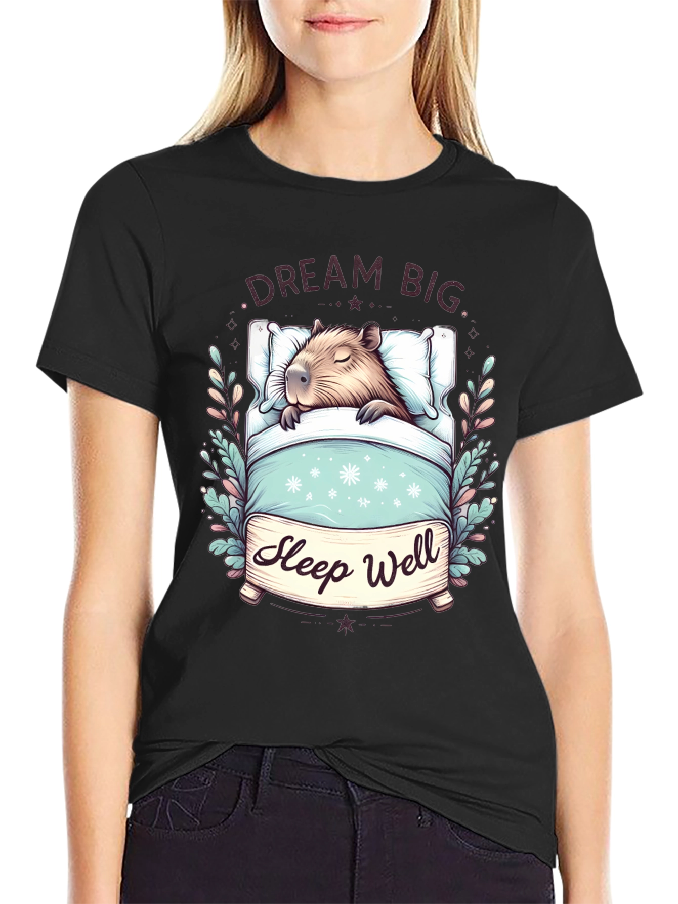 Dream Big Sleep Well Capybara T-Shirt