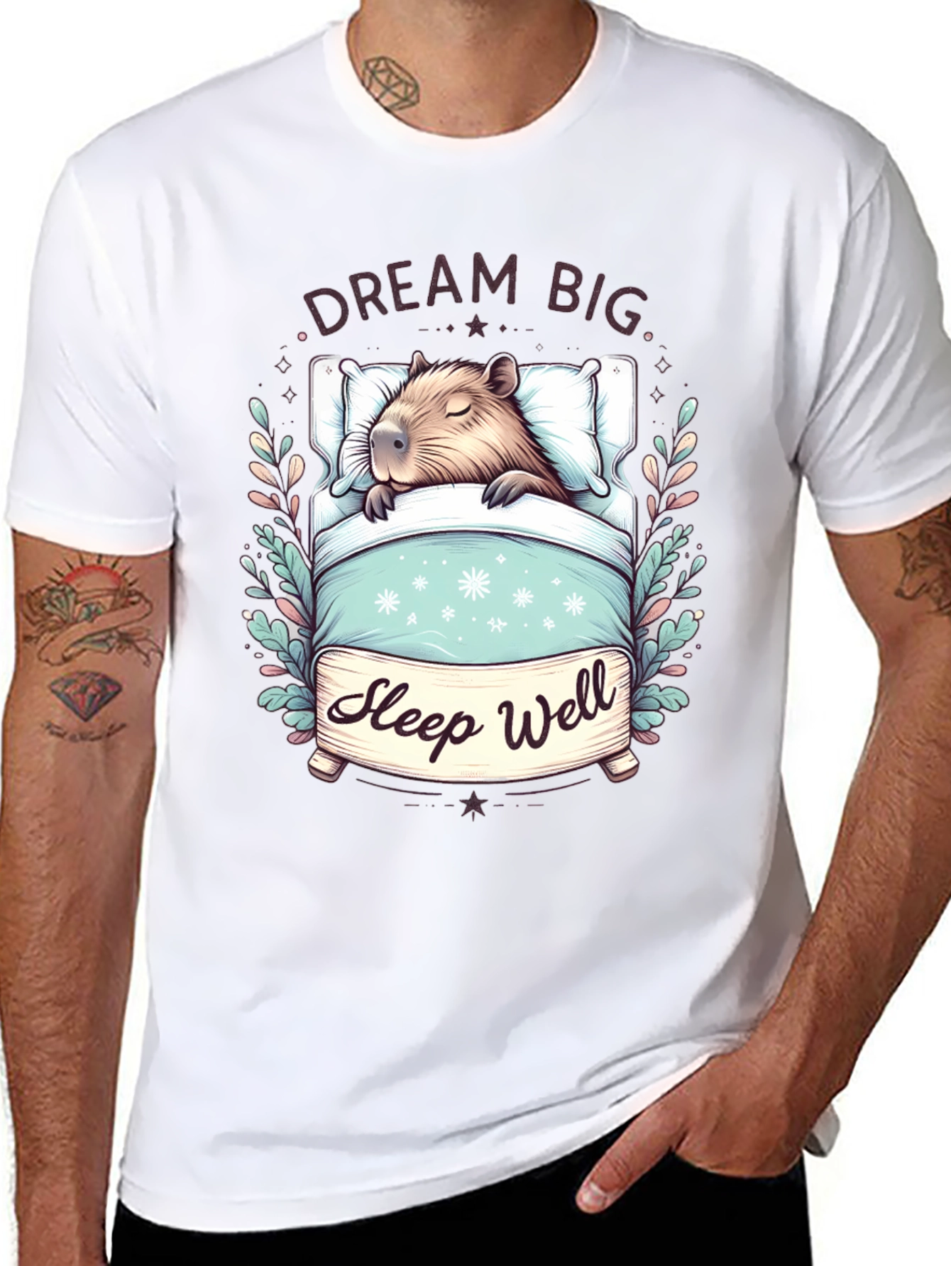Dream Big Sleep Well Capybara T-Shirt