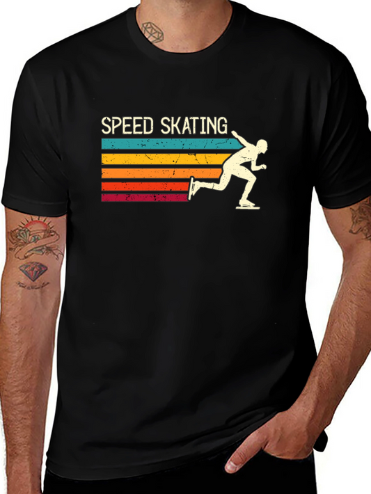 Vintage Speed Skating T-Shirt - Retro Athlete Tee