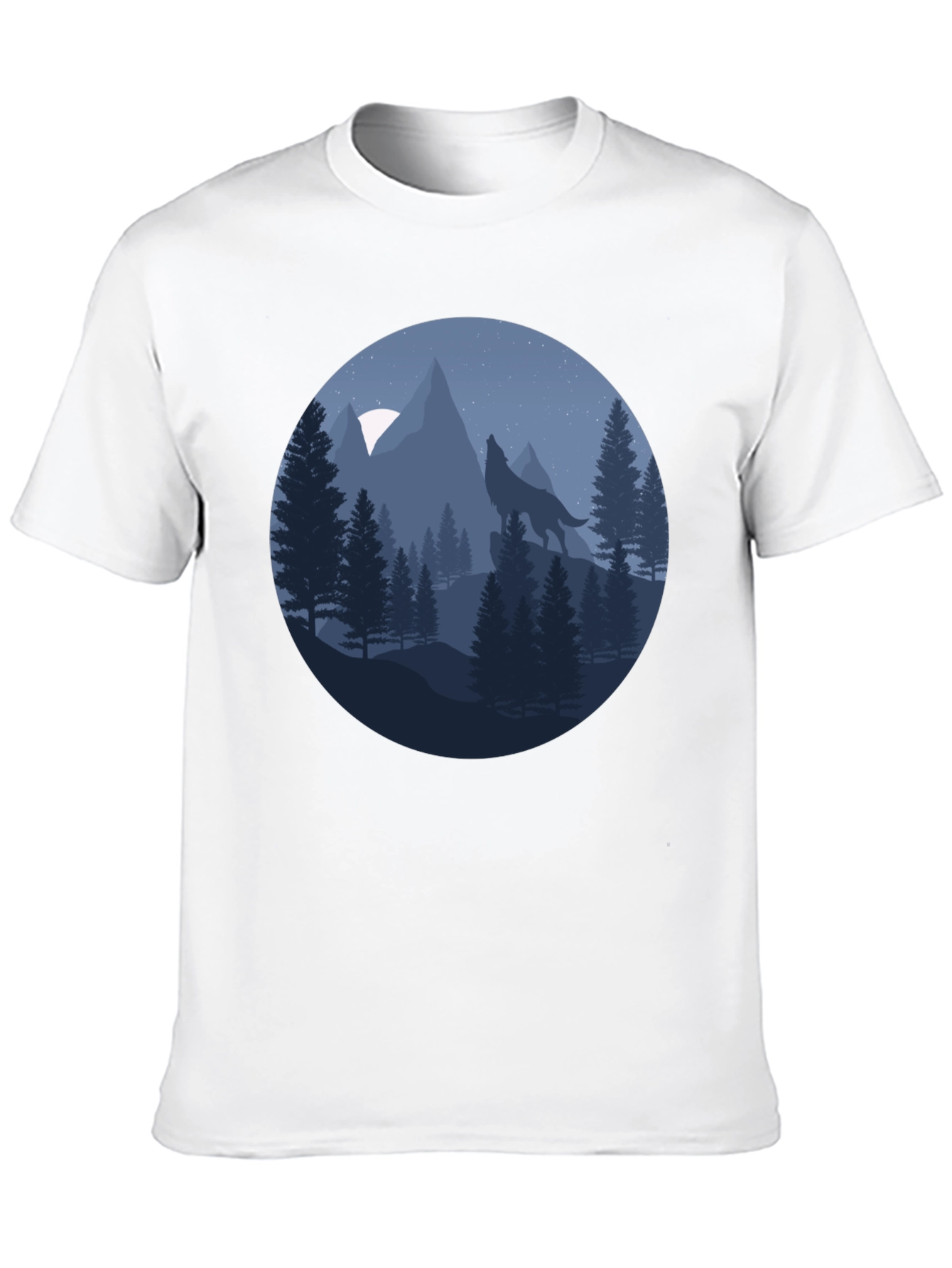 Wolf Howling at Moon T-Shirt - Nature Graphic Tee