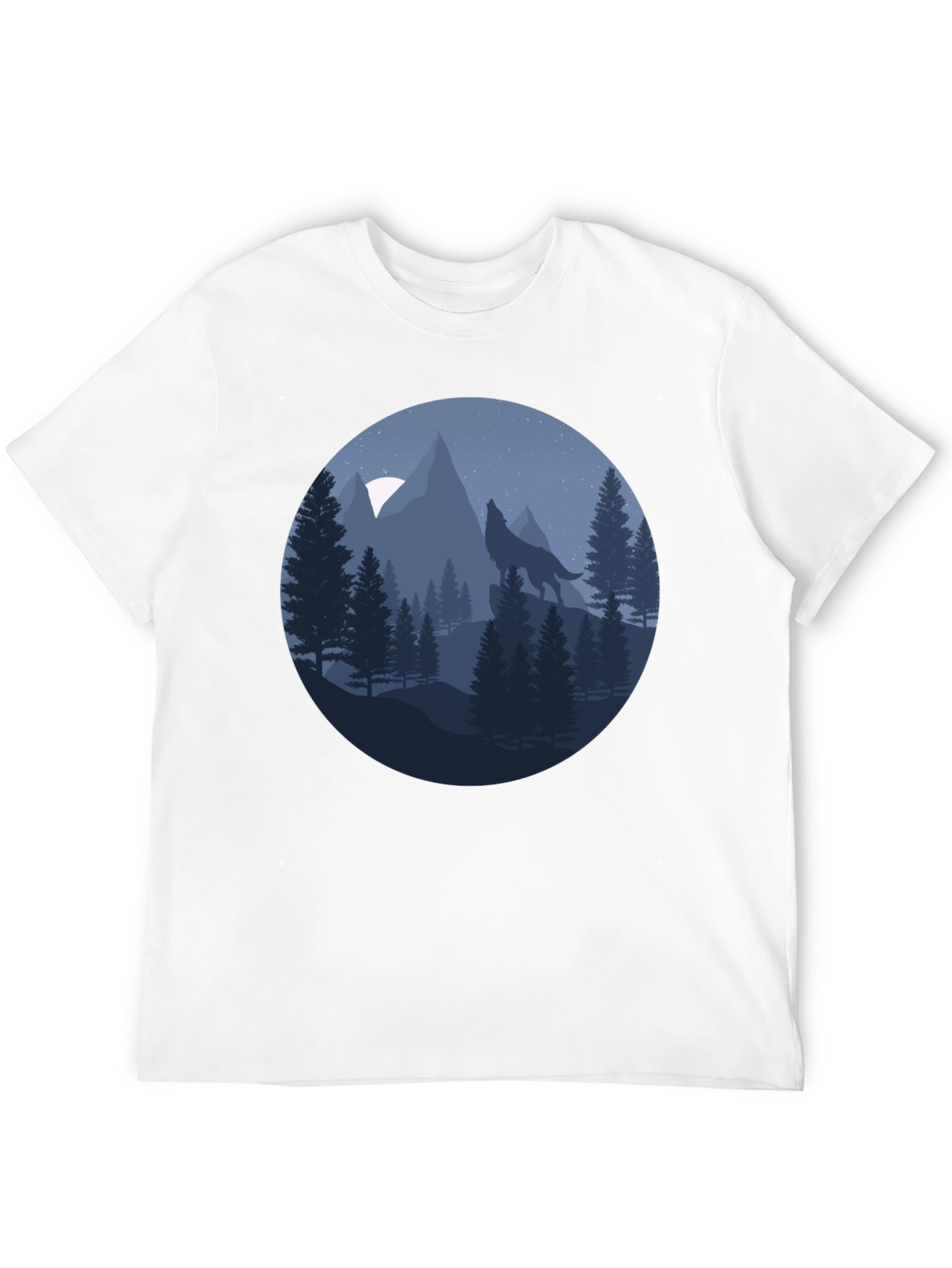Wolf Howling at Moon T-Shirt - Nature Graphic Tee