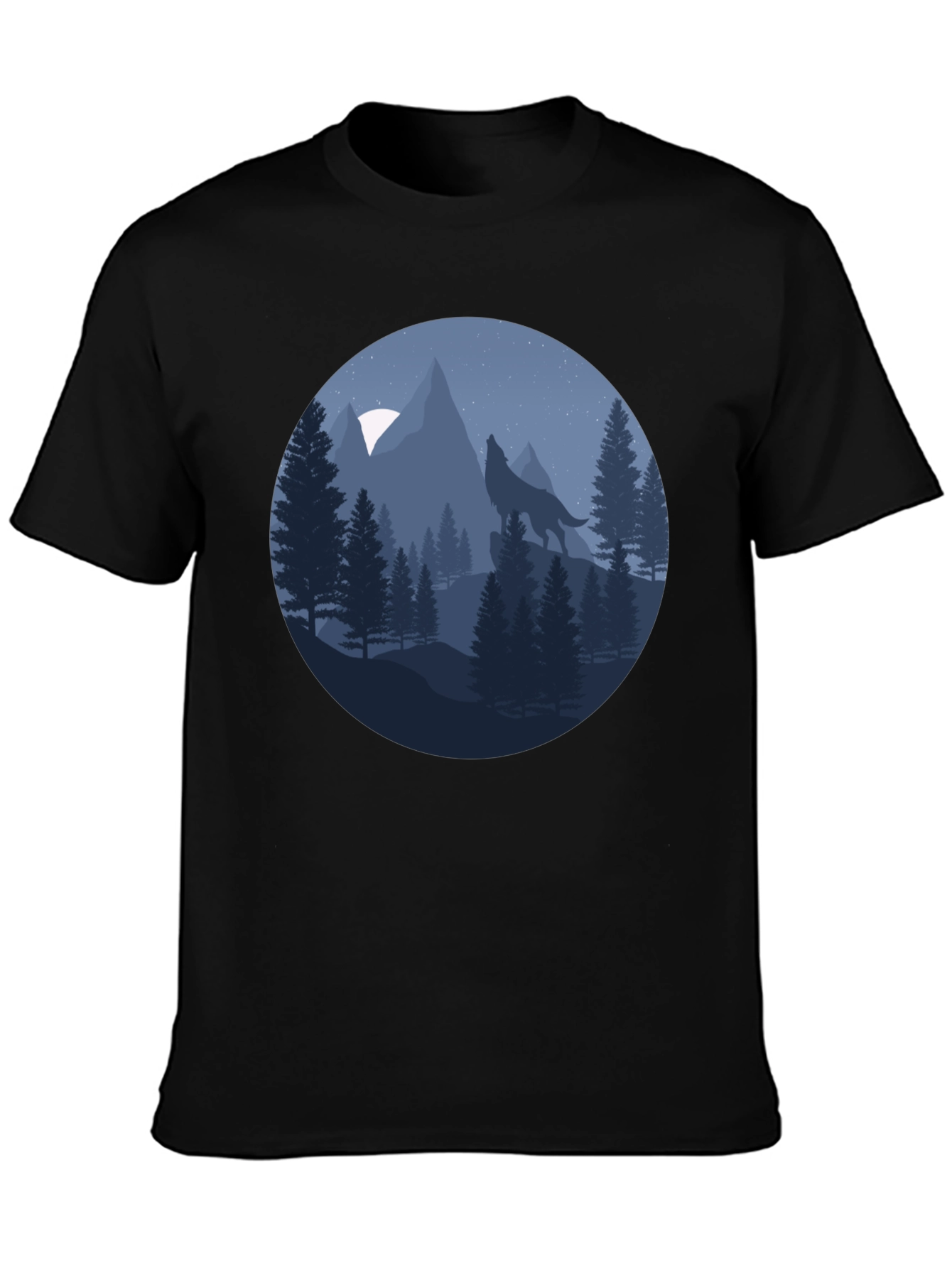 Wolf Howling at Moon T-Shirt - Nature Graphic Tee