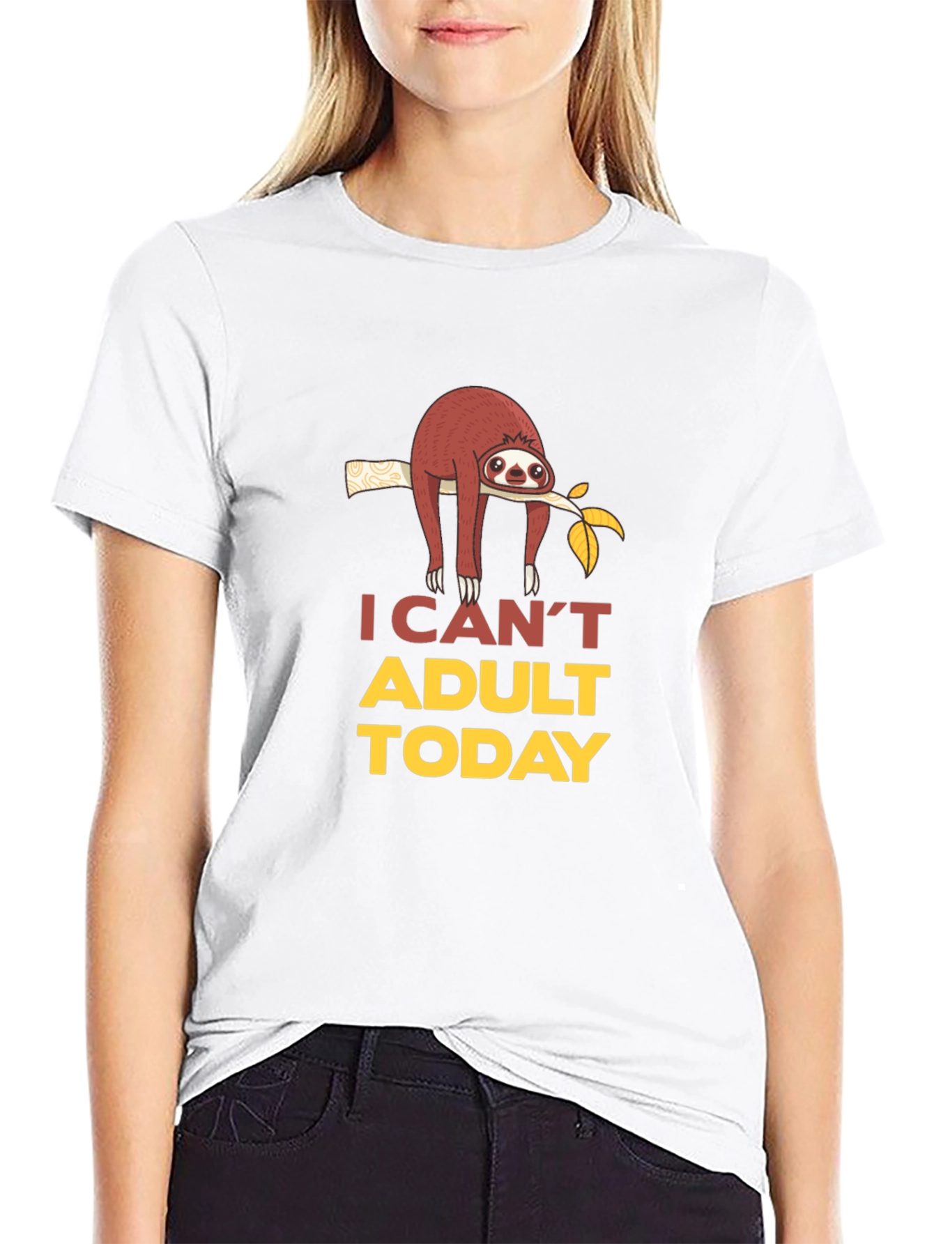 I Cant Adult Today Sloth Graphic T-Shirt