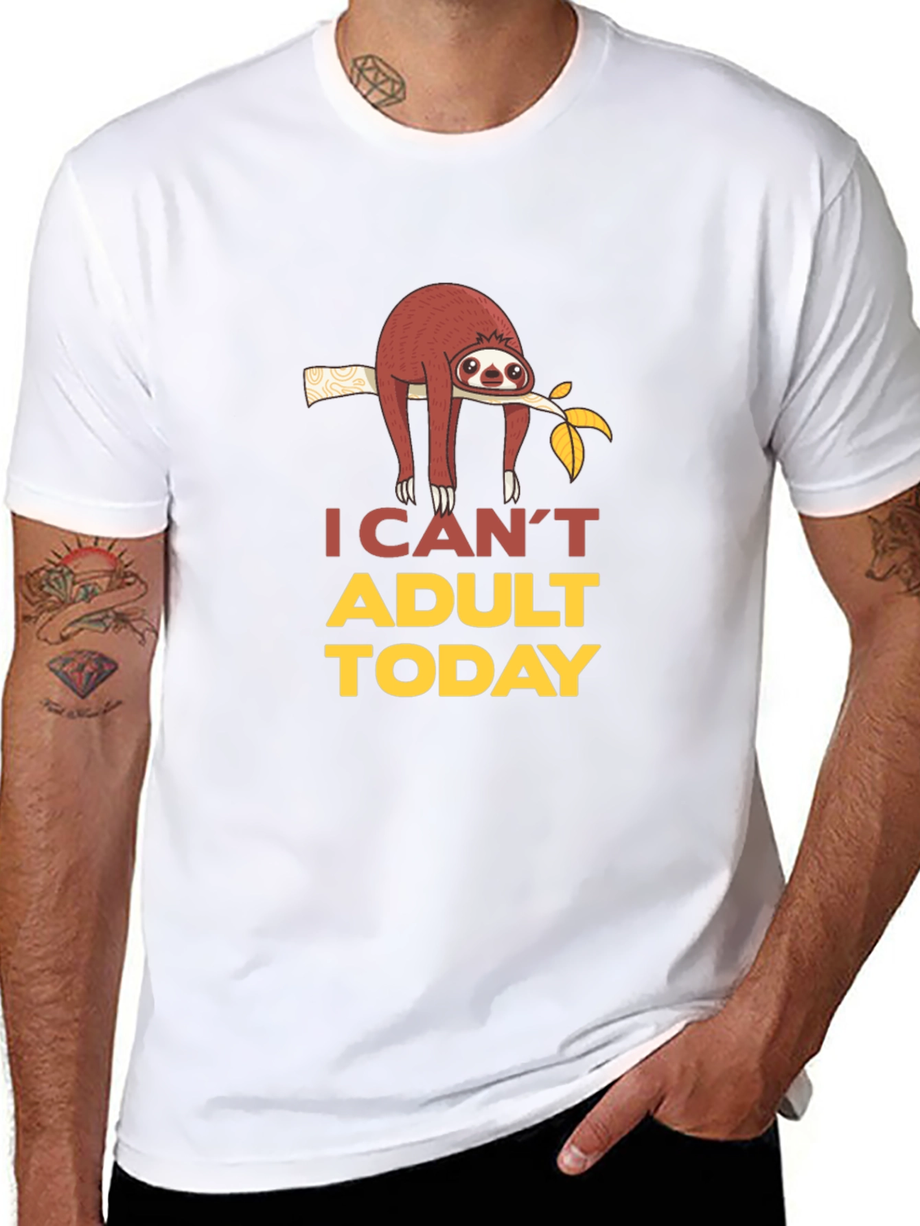 I Cant Adult Today Sloth Graphic T-Shirt