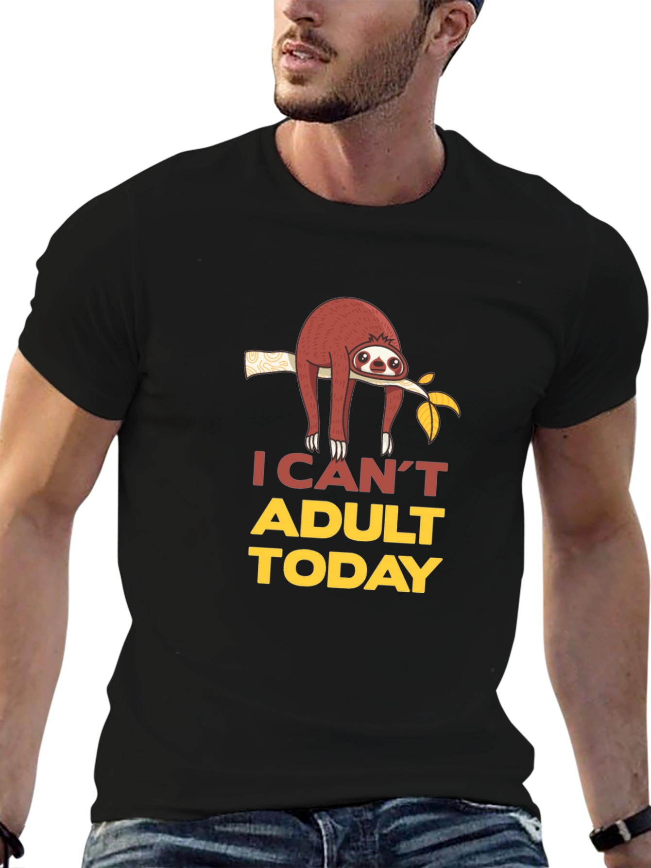 I Cant Adult Today Sloth Graphic T-Shirt