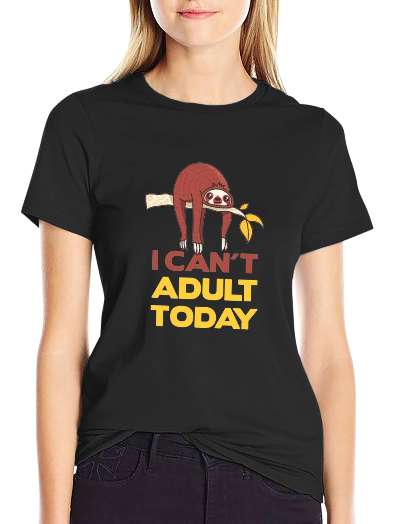 I Cant Adult Today Sloth Graphic T-Shirt