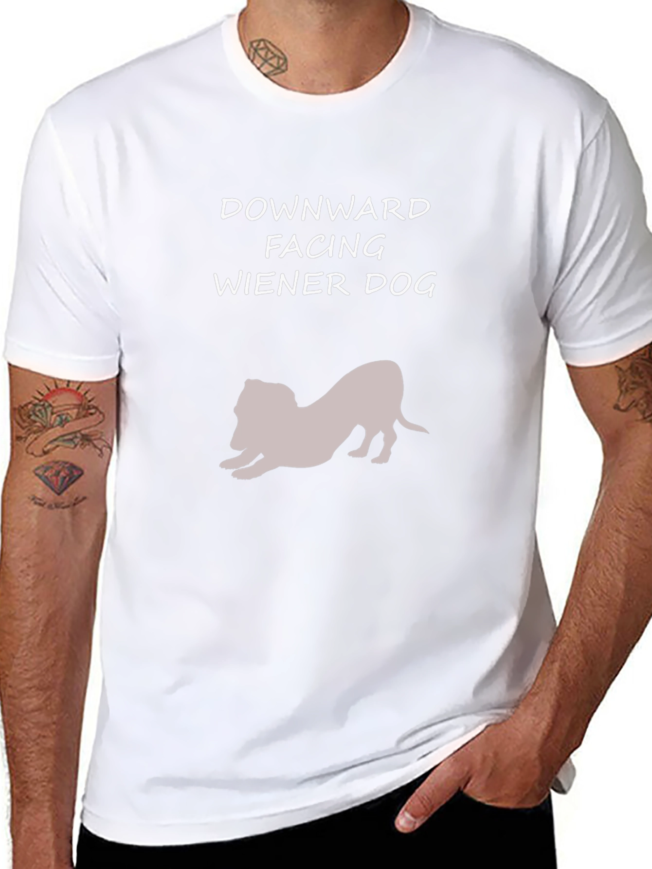 Downward Facing Wiener Dog Graphic Tee