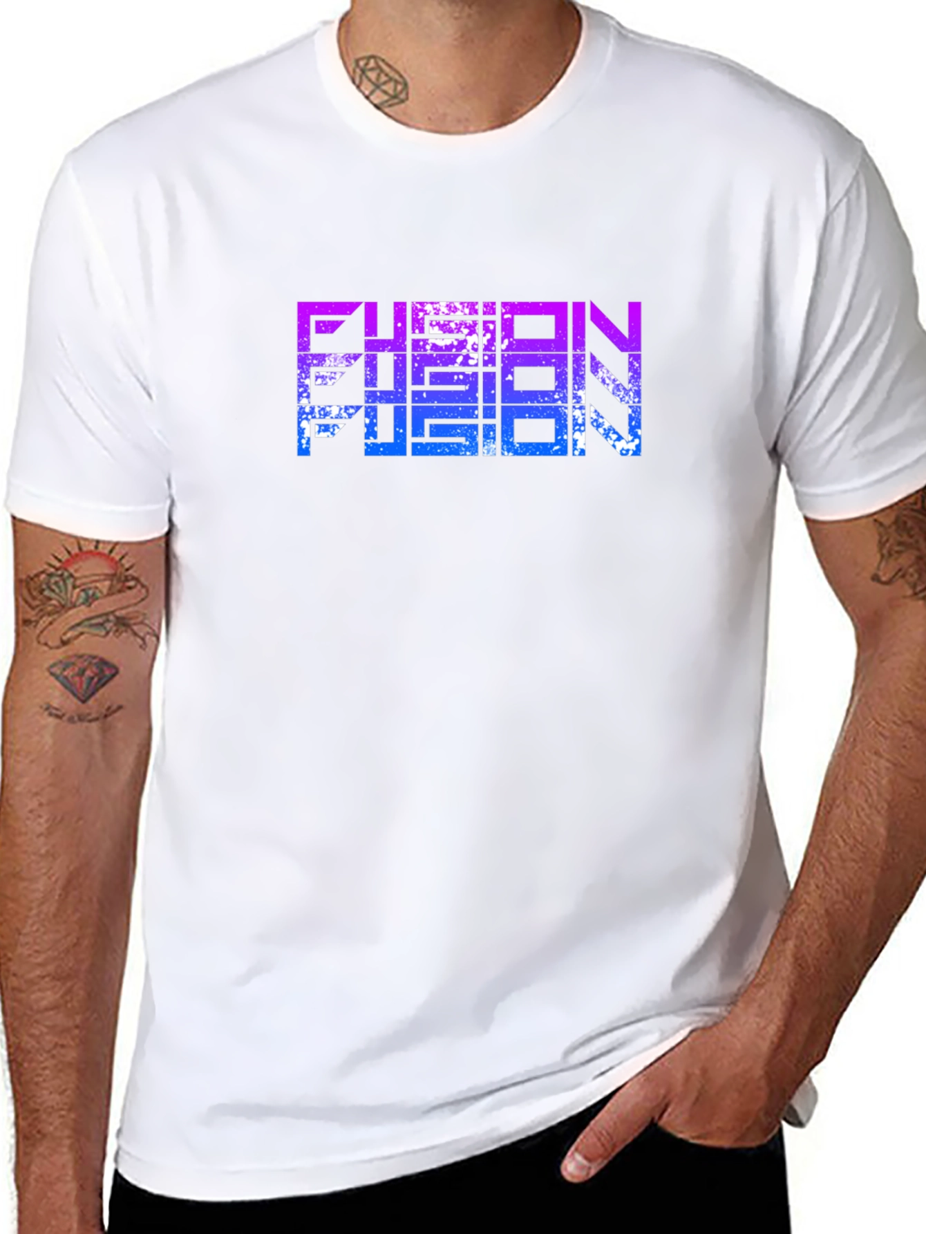 Fusion Graphic Print Black T-Shirt