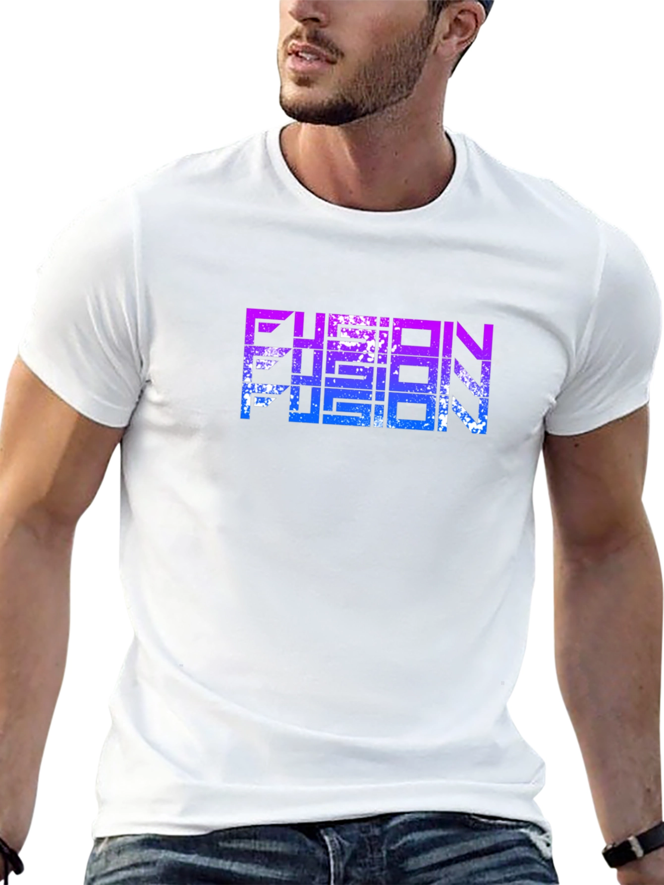 Fusion Graphic Print Black T-Shirt