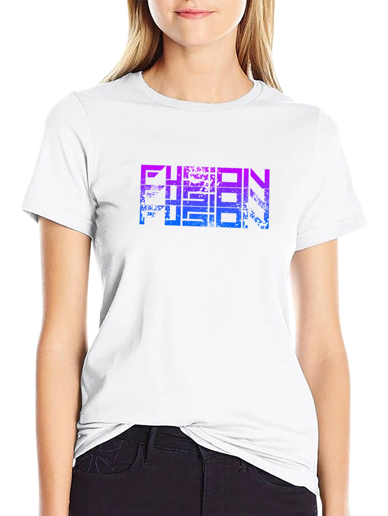 Fusion Graphic Print Black T-Shirt
