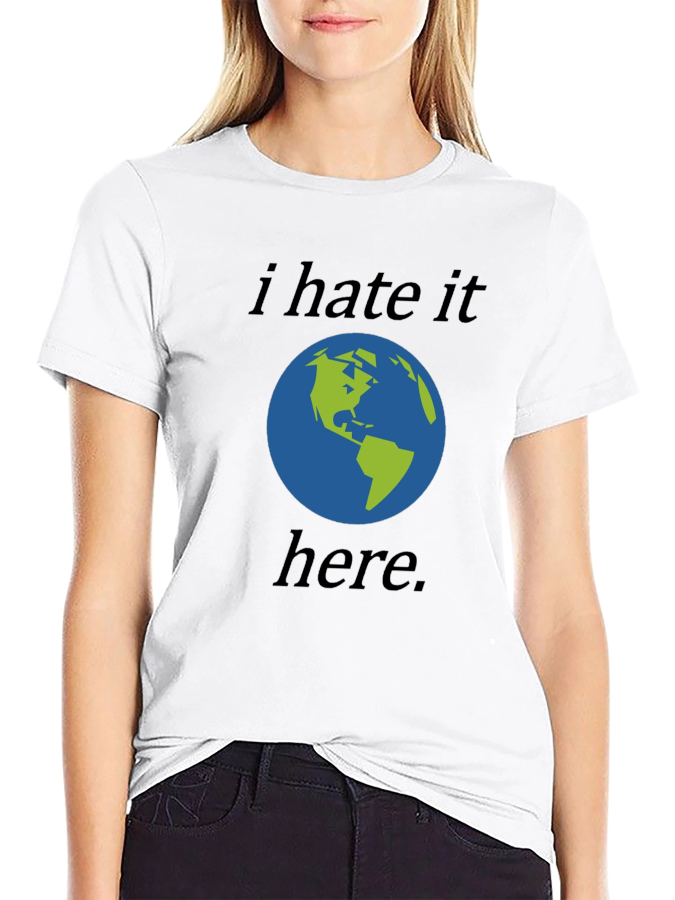 I Hate It Here Earth Graphic Tee - Black