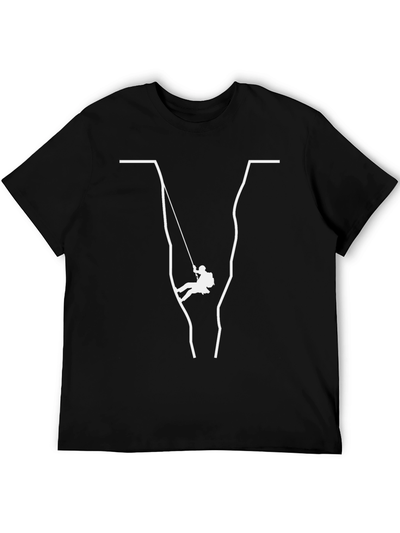 Cliff Rappelling Graphic Tee - Black