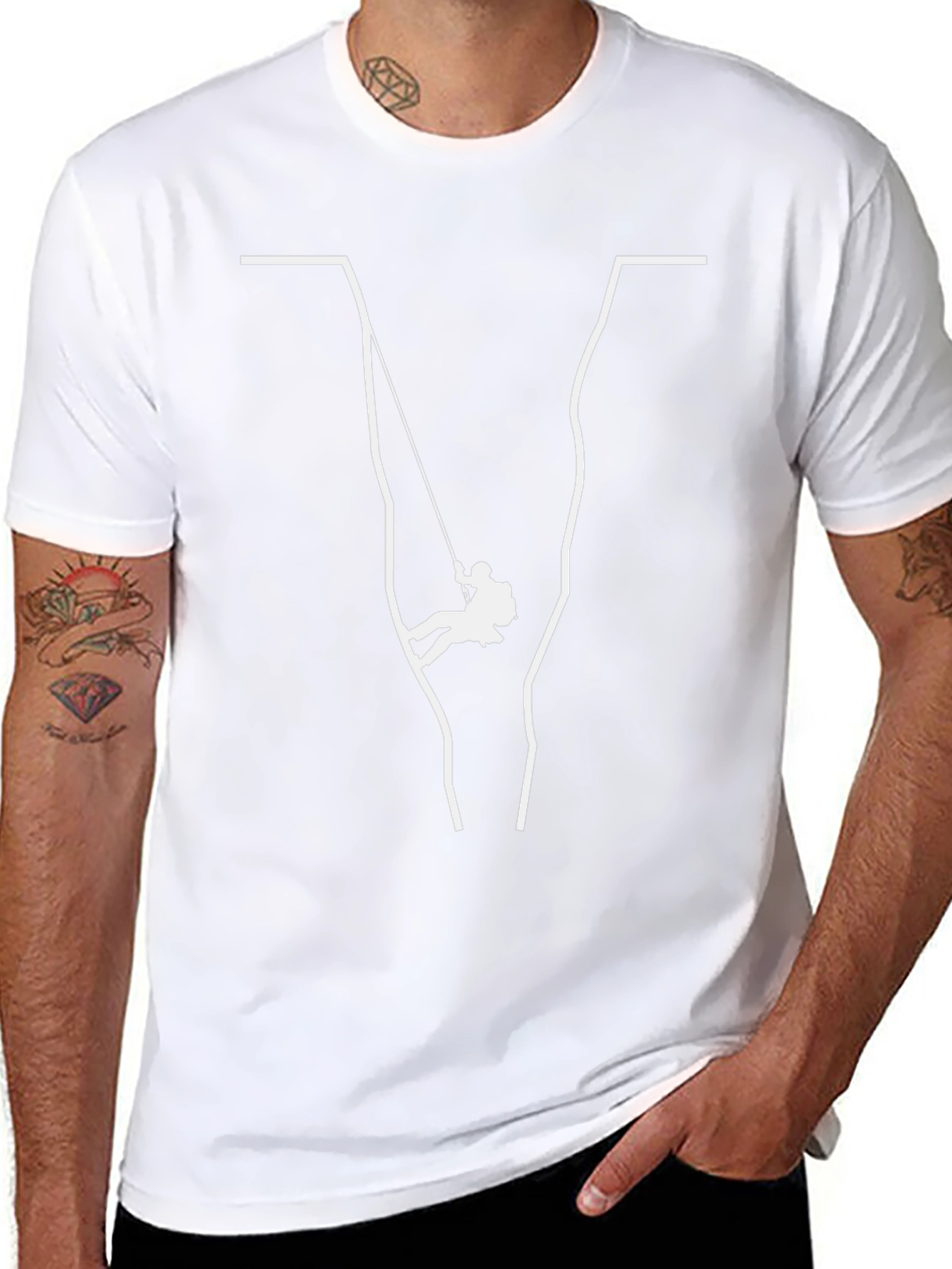 Cliff Rappelling Graphic Tee - Black