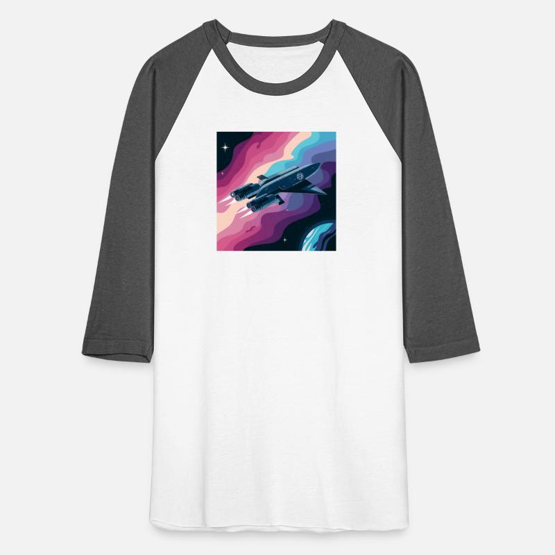 A colorful illustration of a spaceship